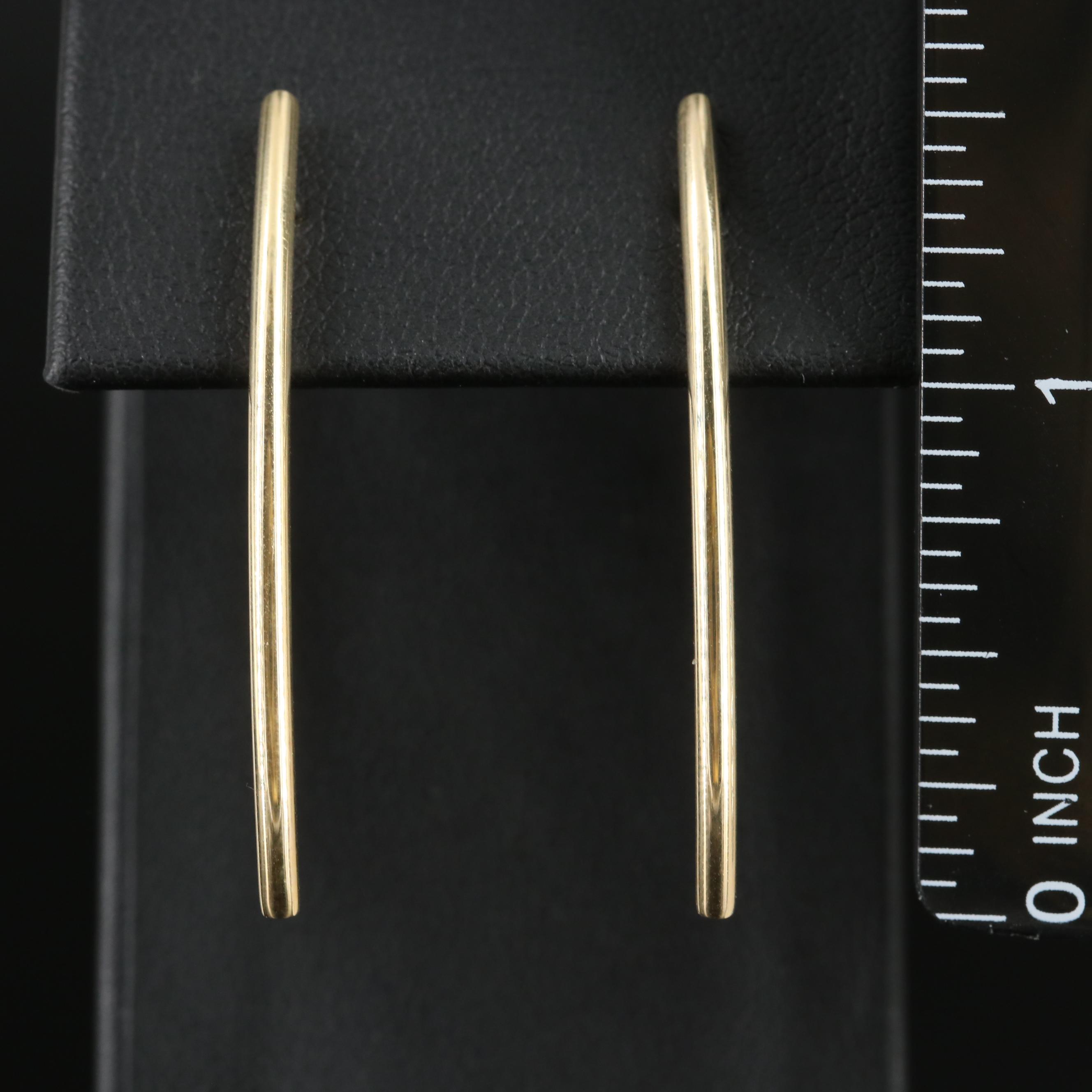 14K Curved Bar Earrings