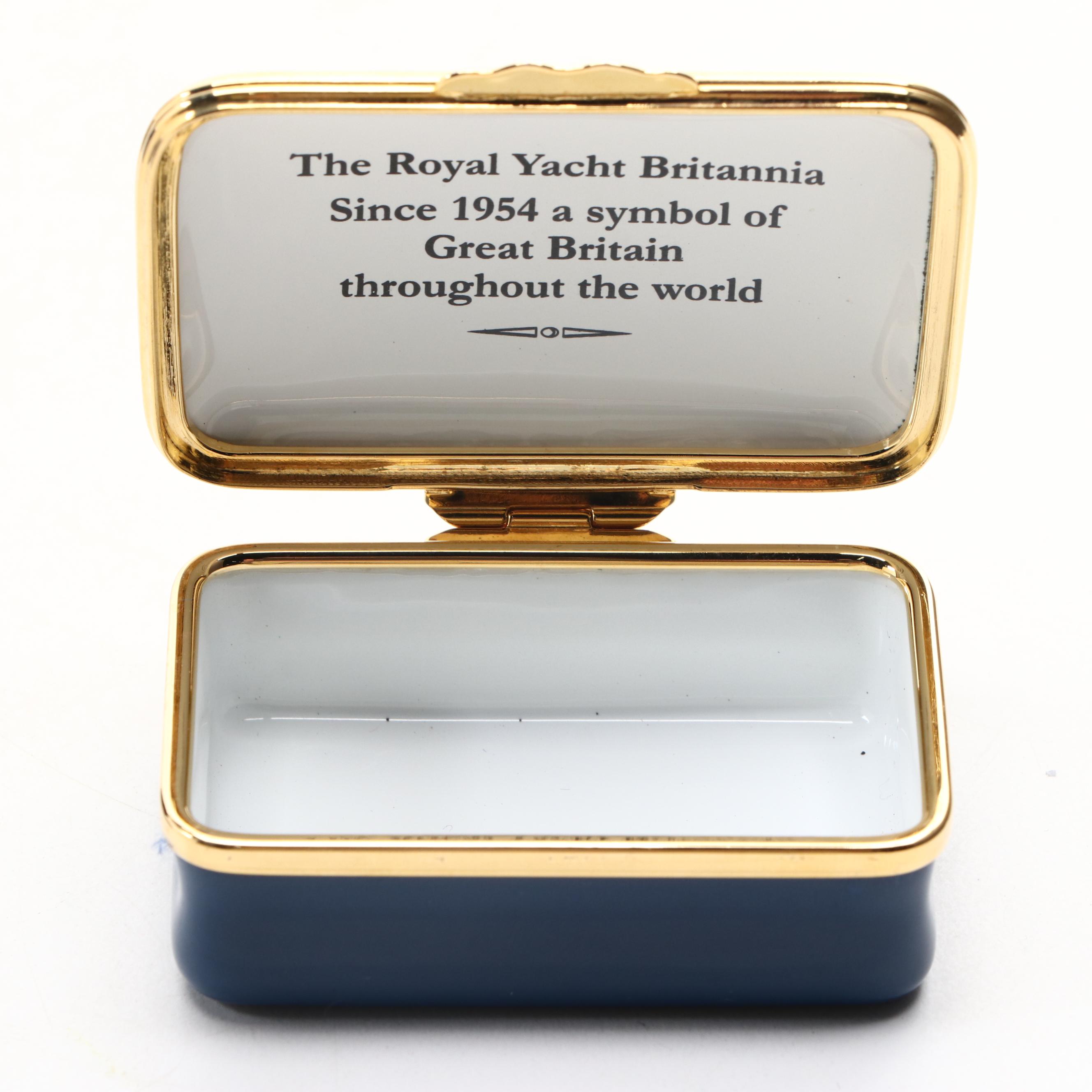 Halcyon Days Limited Edition "The Royal Yacht Britannia" Enamel Box