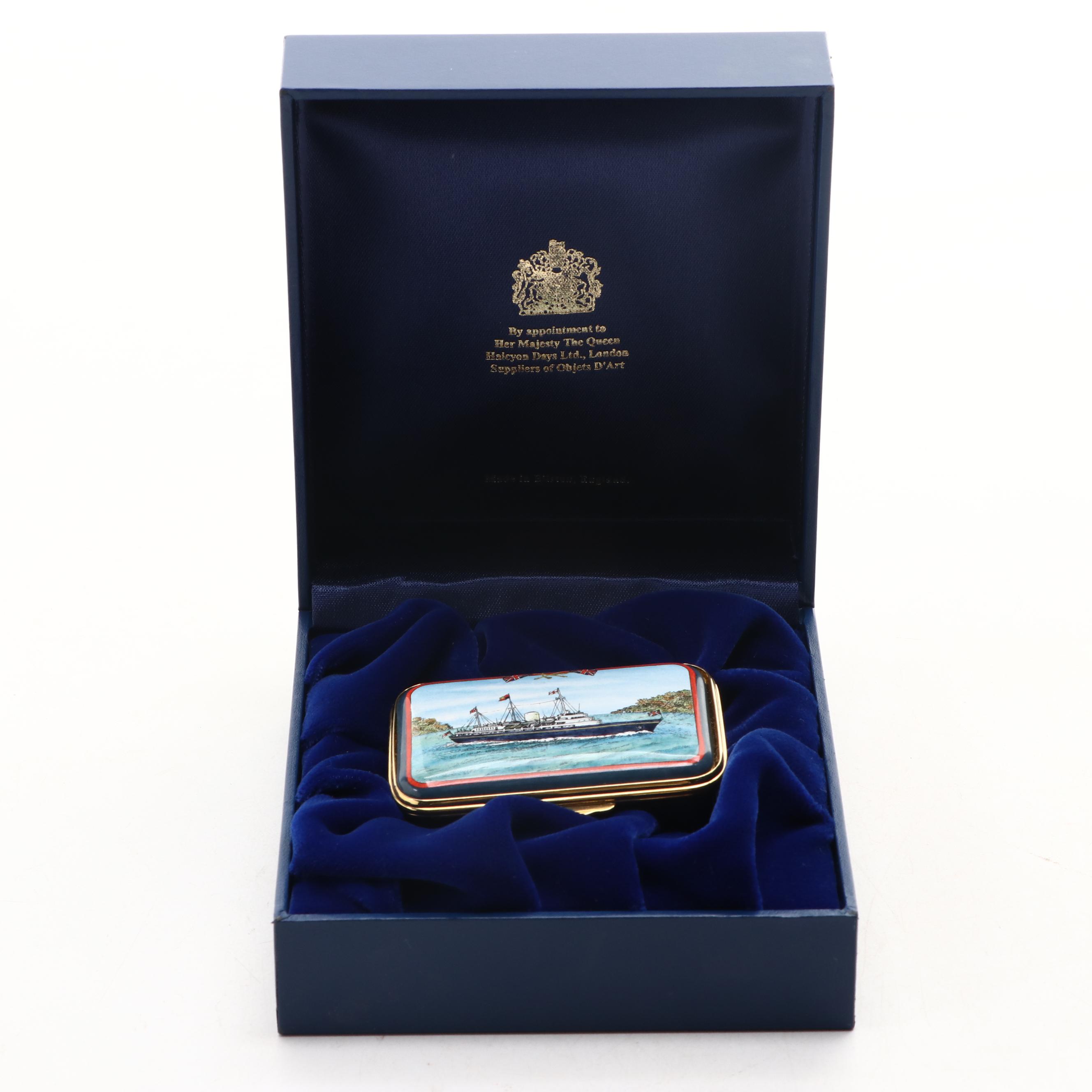 Halcyon Days Limited Edition "The Royal Yacht Britannia" Enamel Box