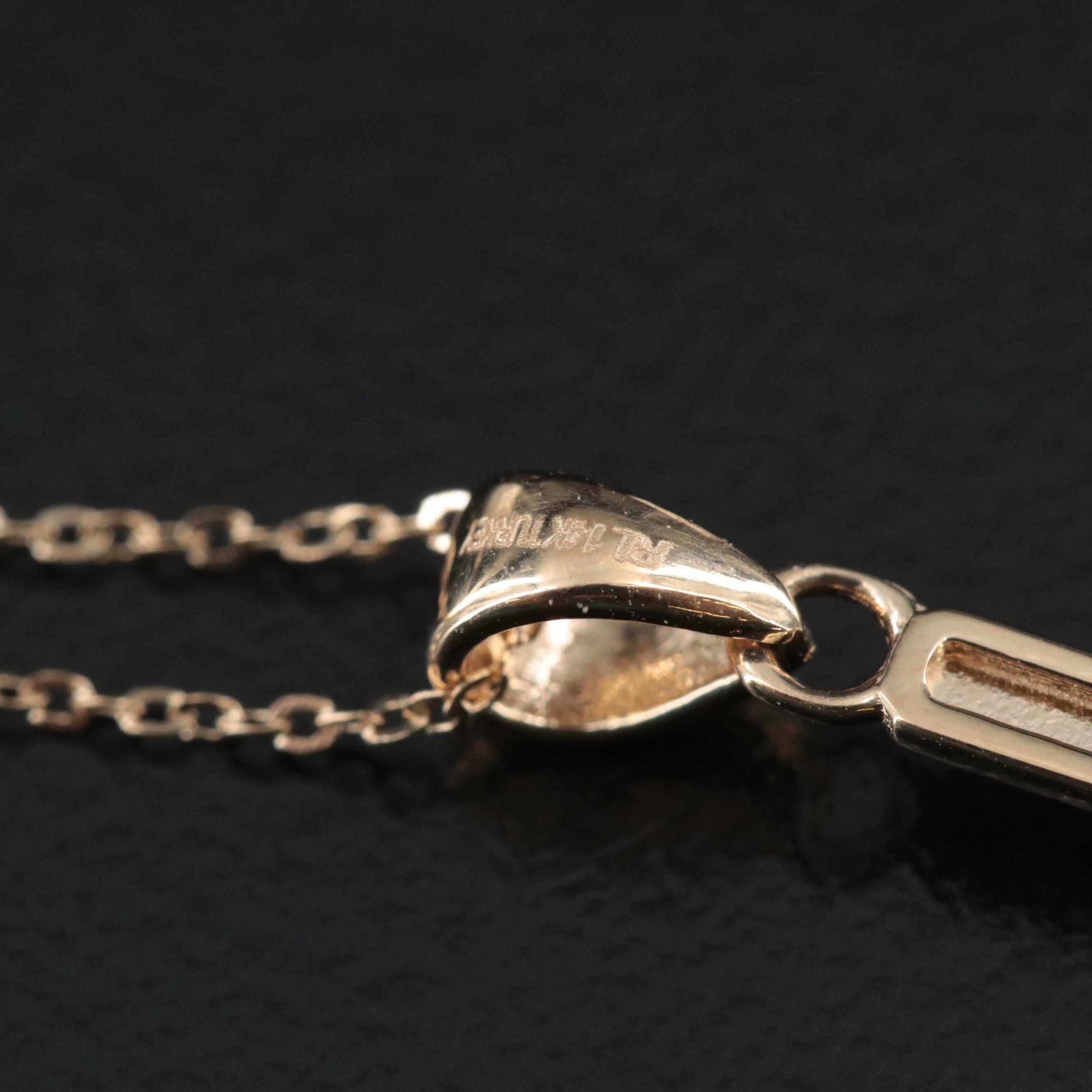 14K Infinity Cross Necklace with Two-Tone Accents