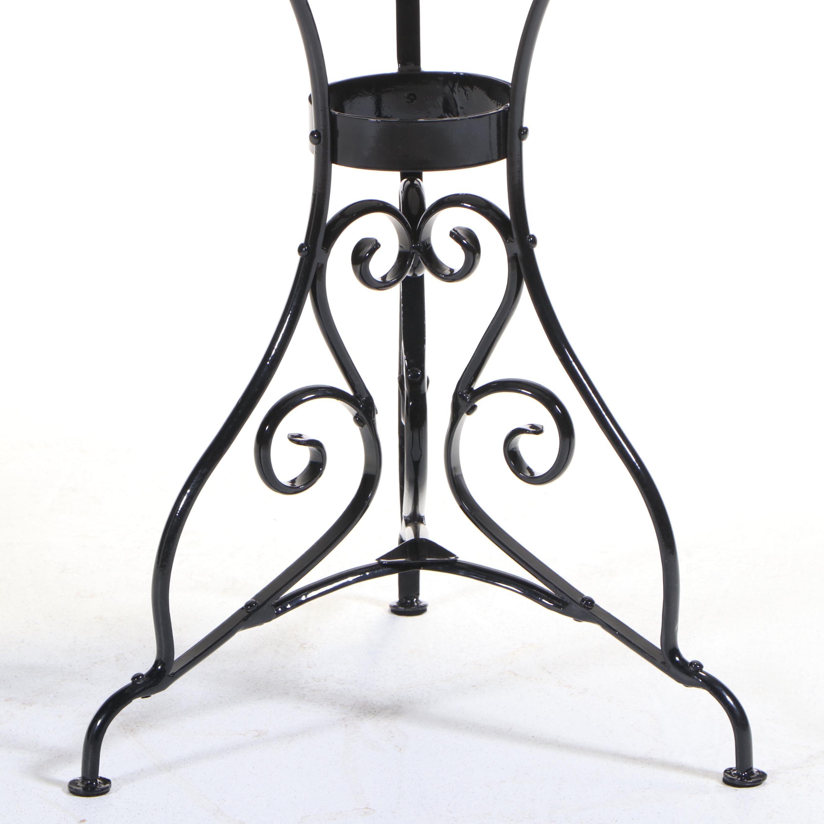White Marble Top Wrought Iron Bistro Table