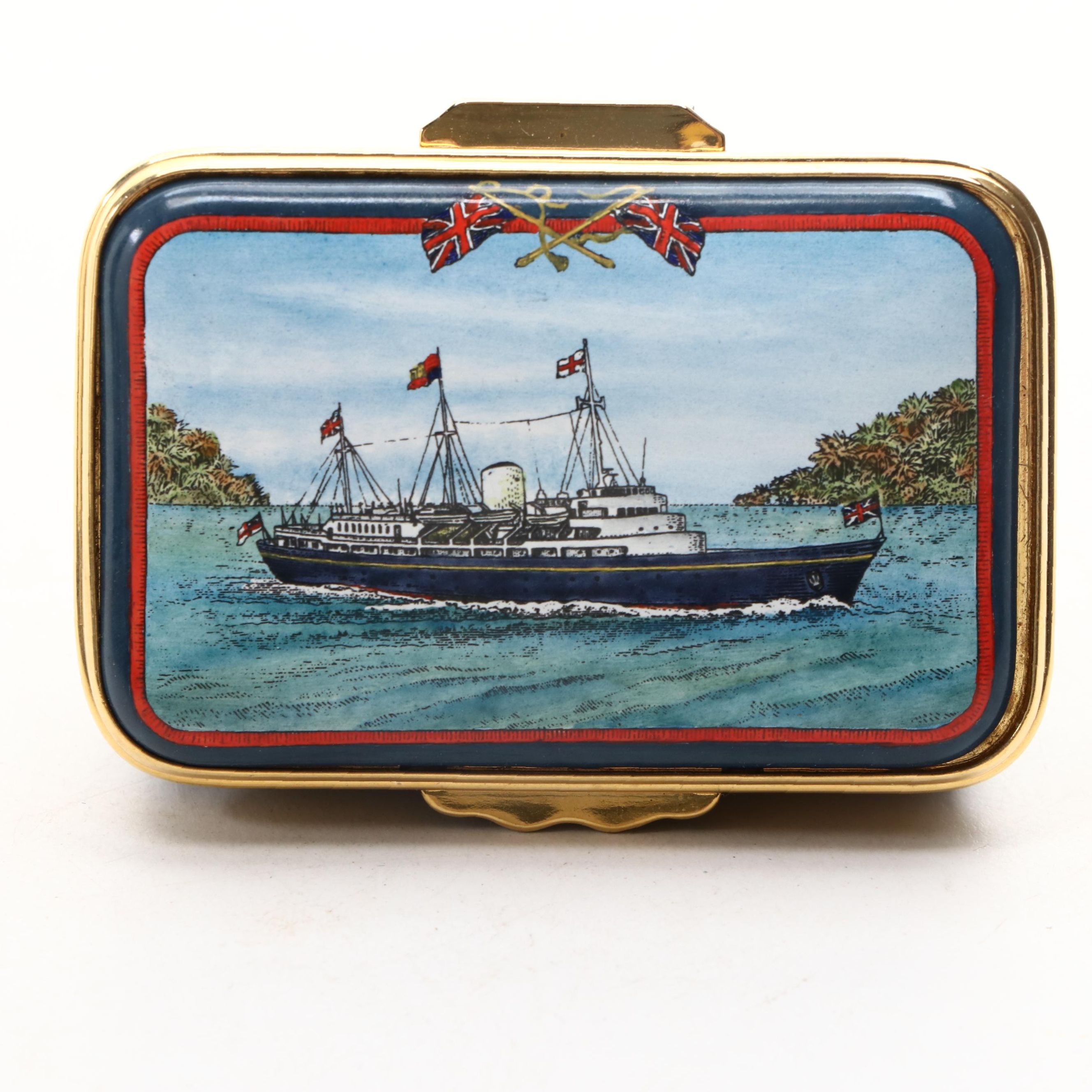 Halcyon Days Limited Edition "The Royal Yacht Britannia" Enamel Box