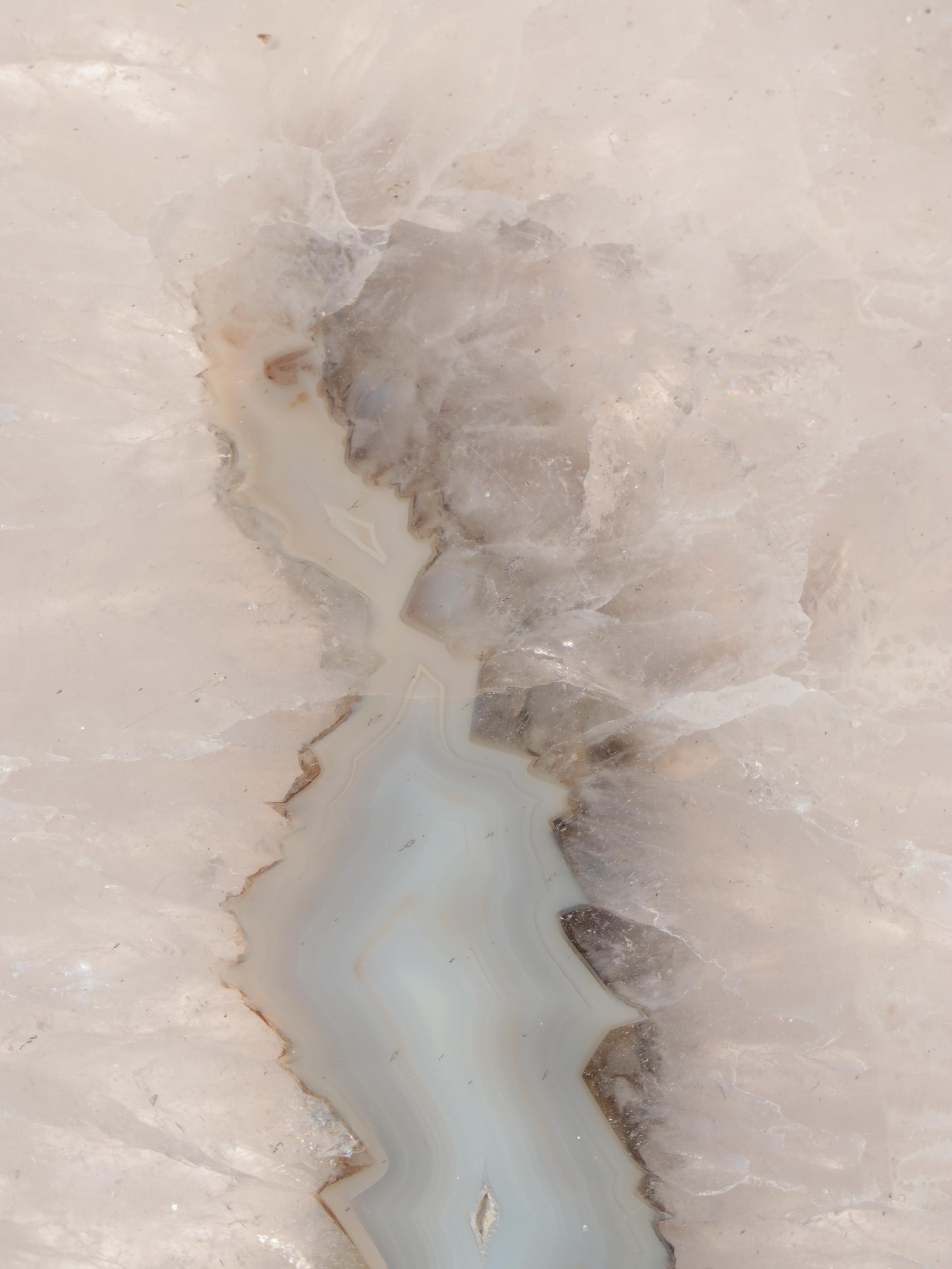 Pair of Book-Matched Geode Slabs on Stand
