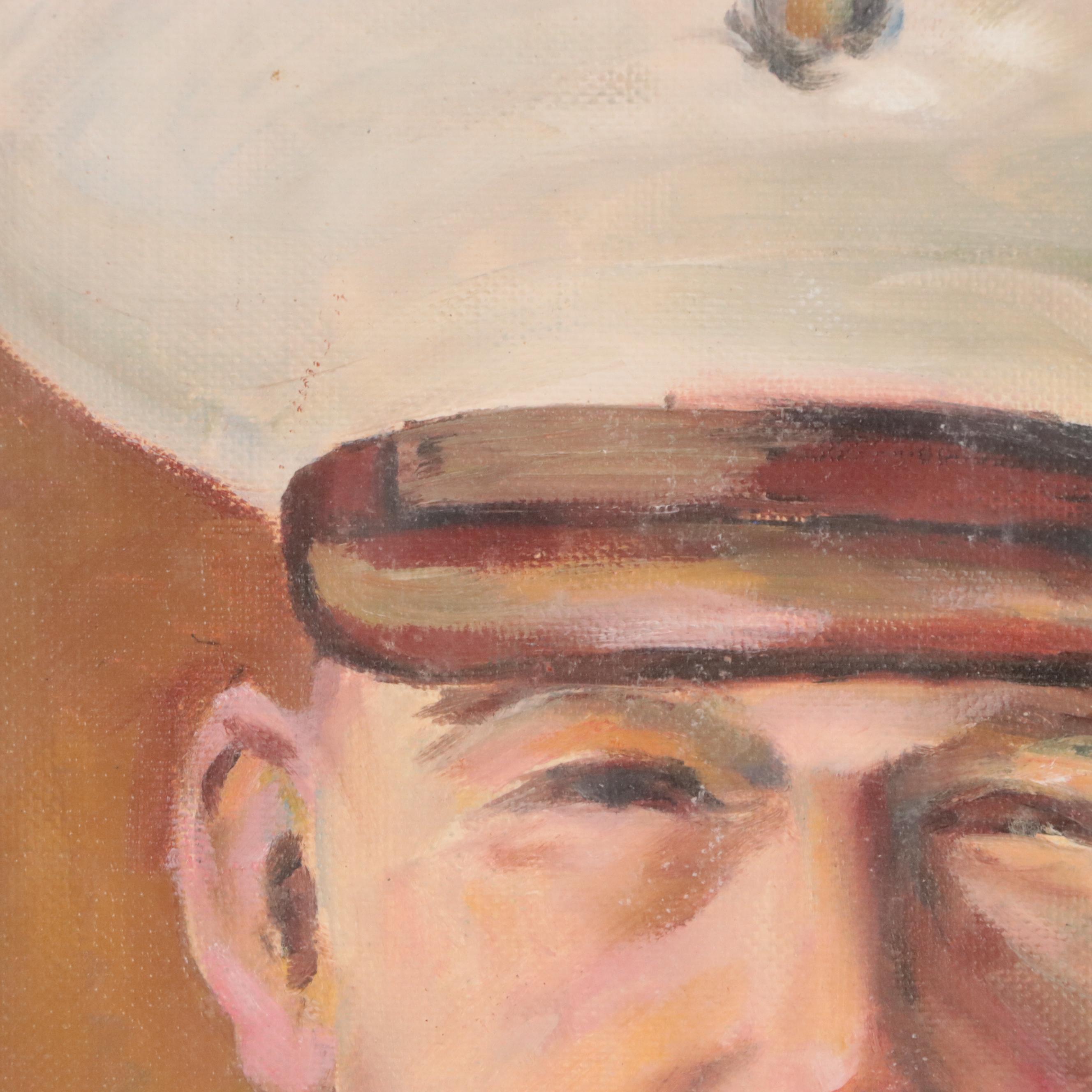 Marine Corps Portrait Oil Painting, Circa 1960