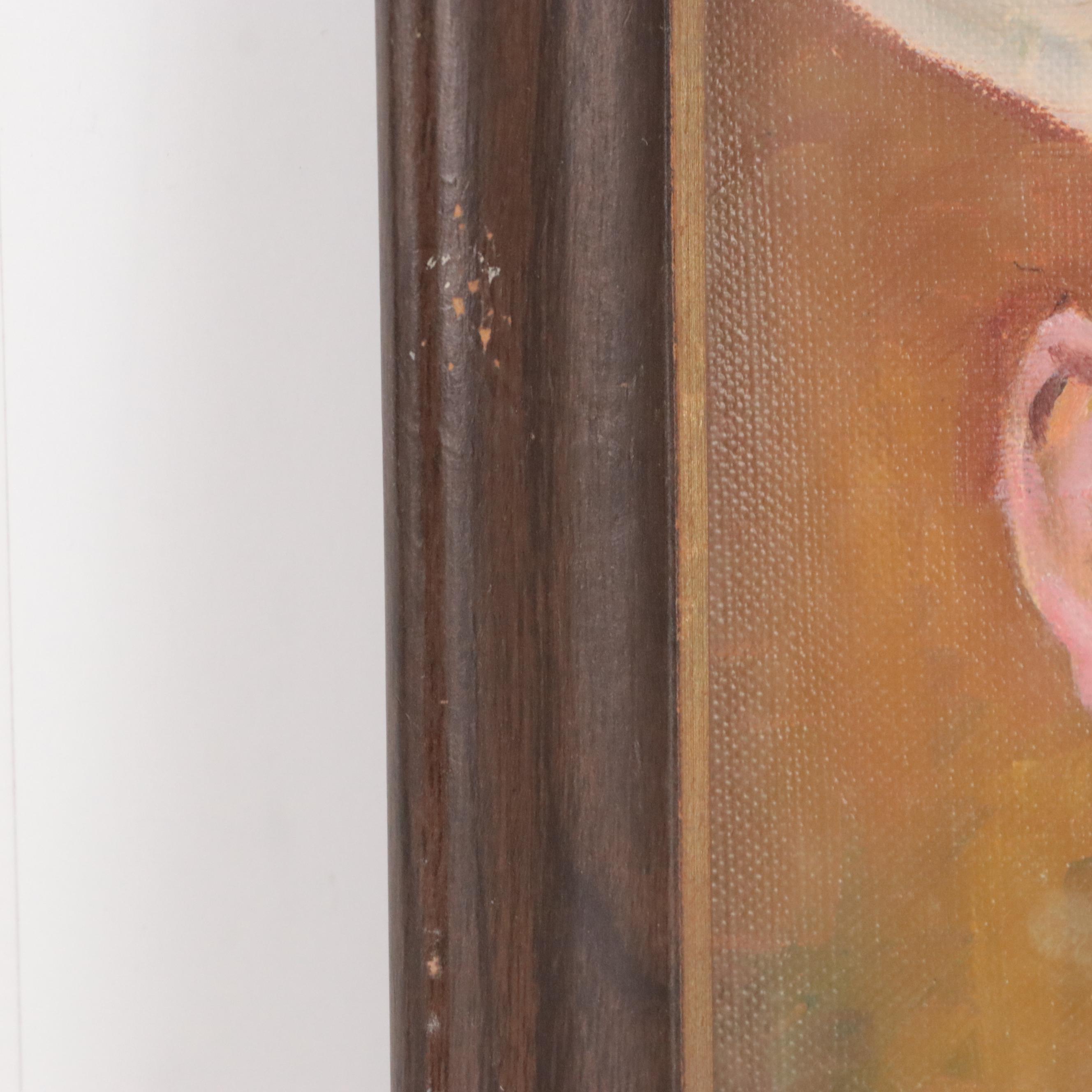 Marine Corps Portrait Oil Painting, Circa 1960