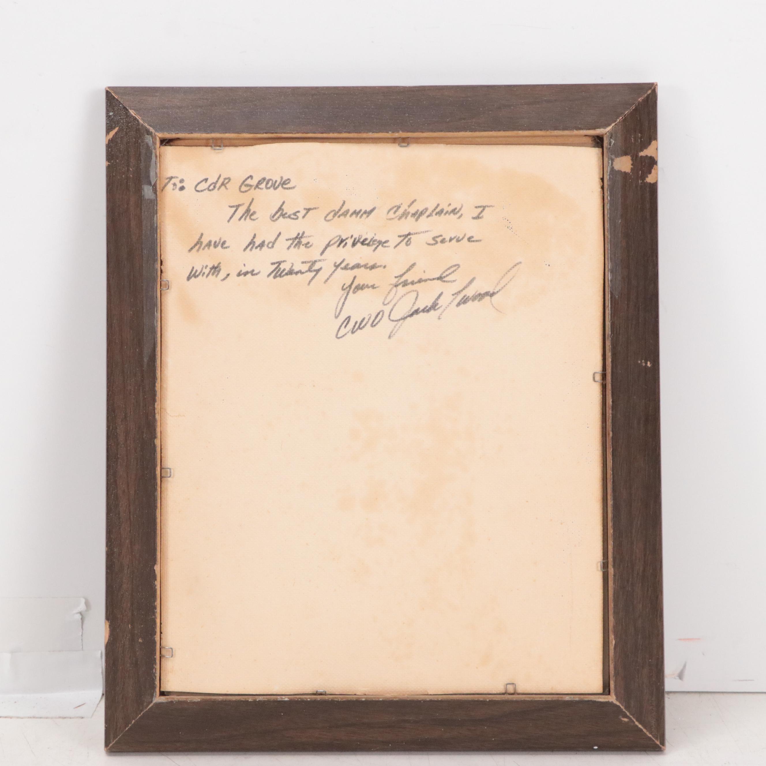 Marine Corps Portrait Oil Painting, Circa 1960