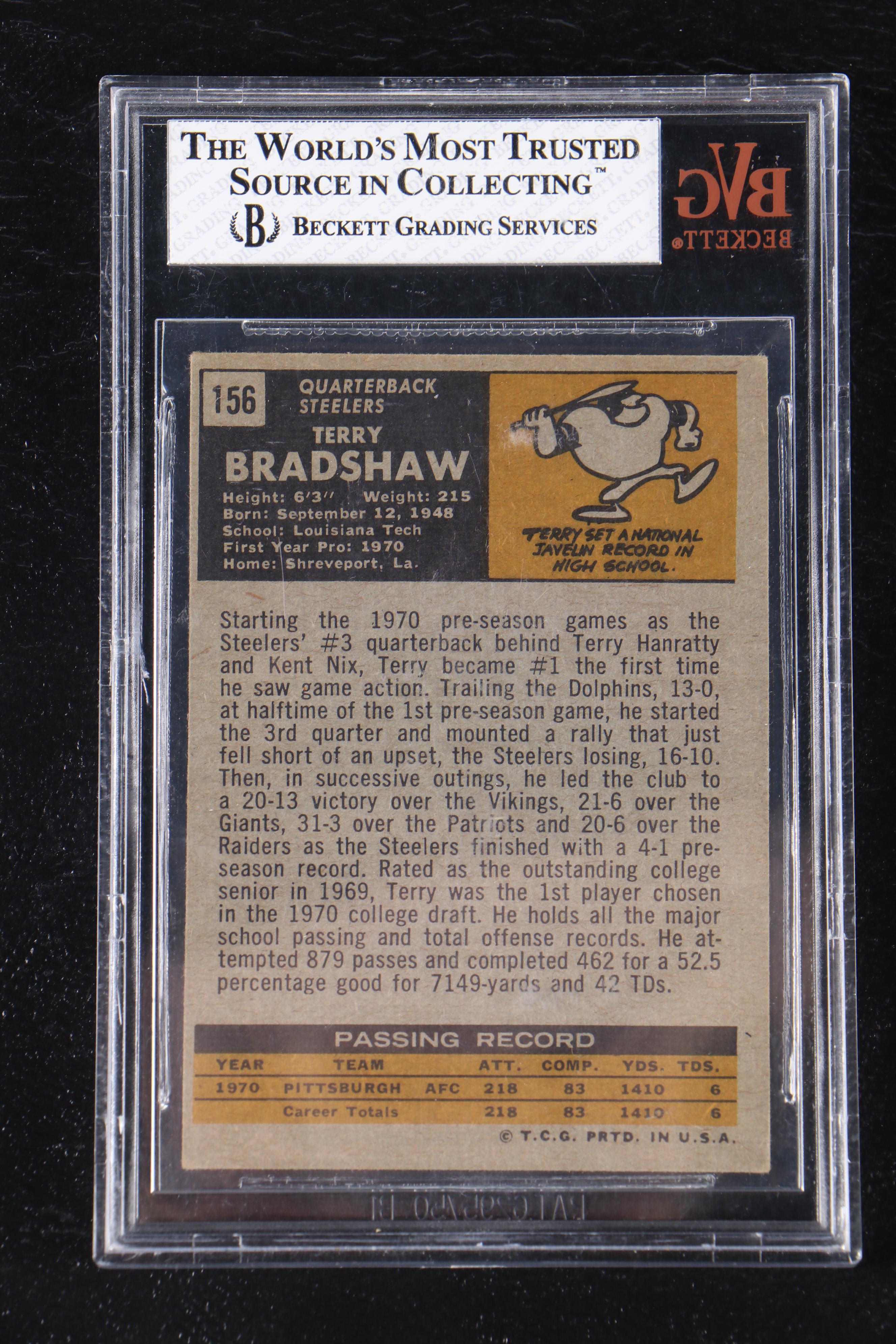 1971 Topps Football Card Complete Set with Terry Bradshaw Graded Rookie
