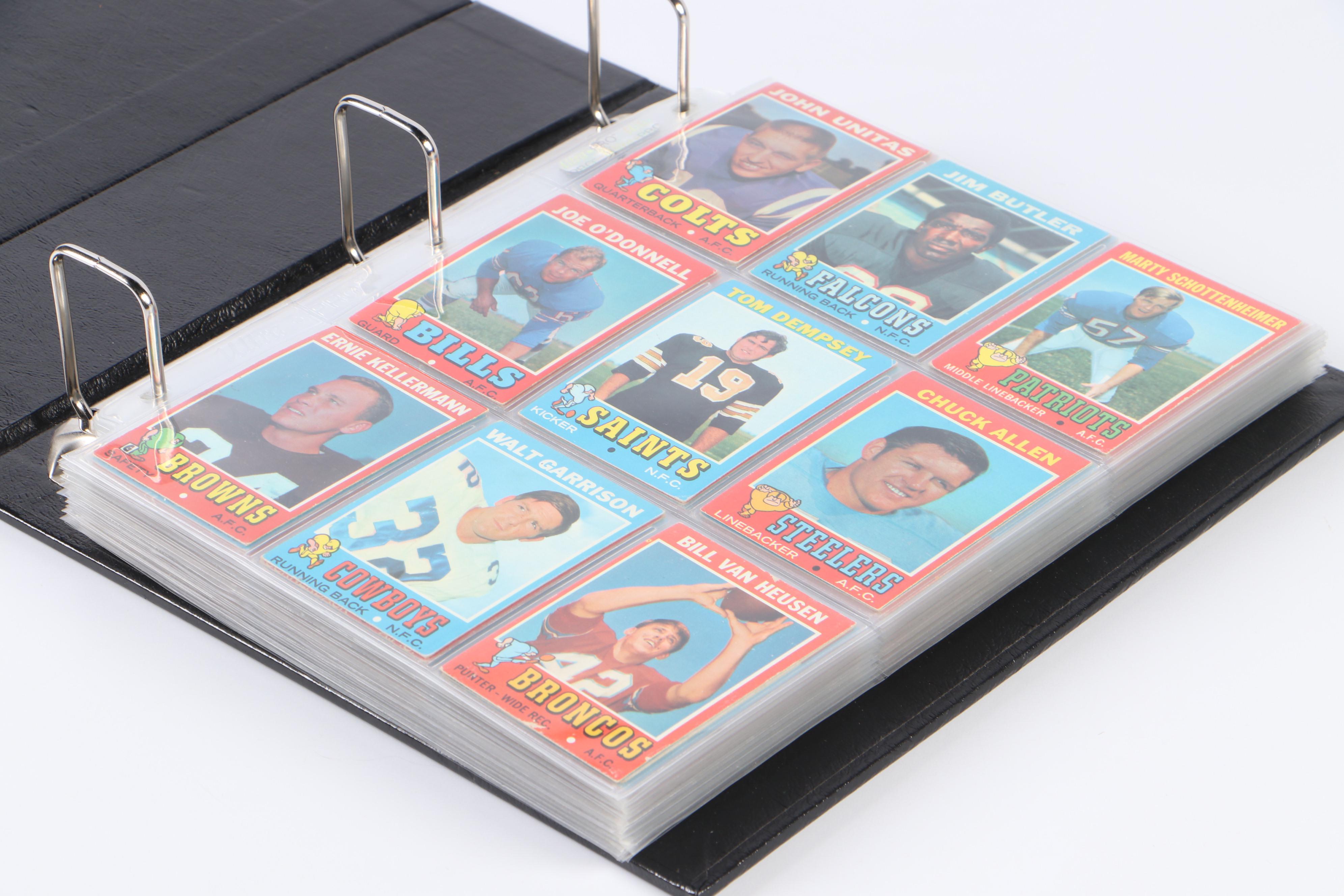 1971 Topps Football Card Complete Set with Terry Bradshaw Graded Rookie