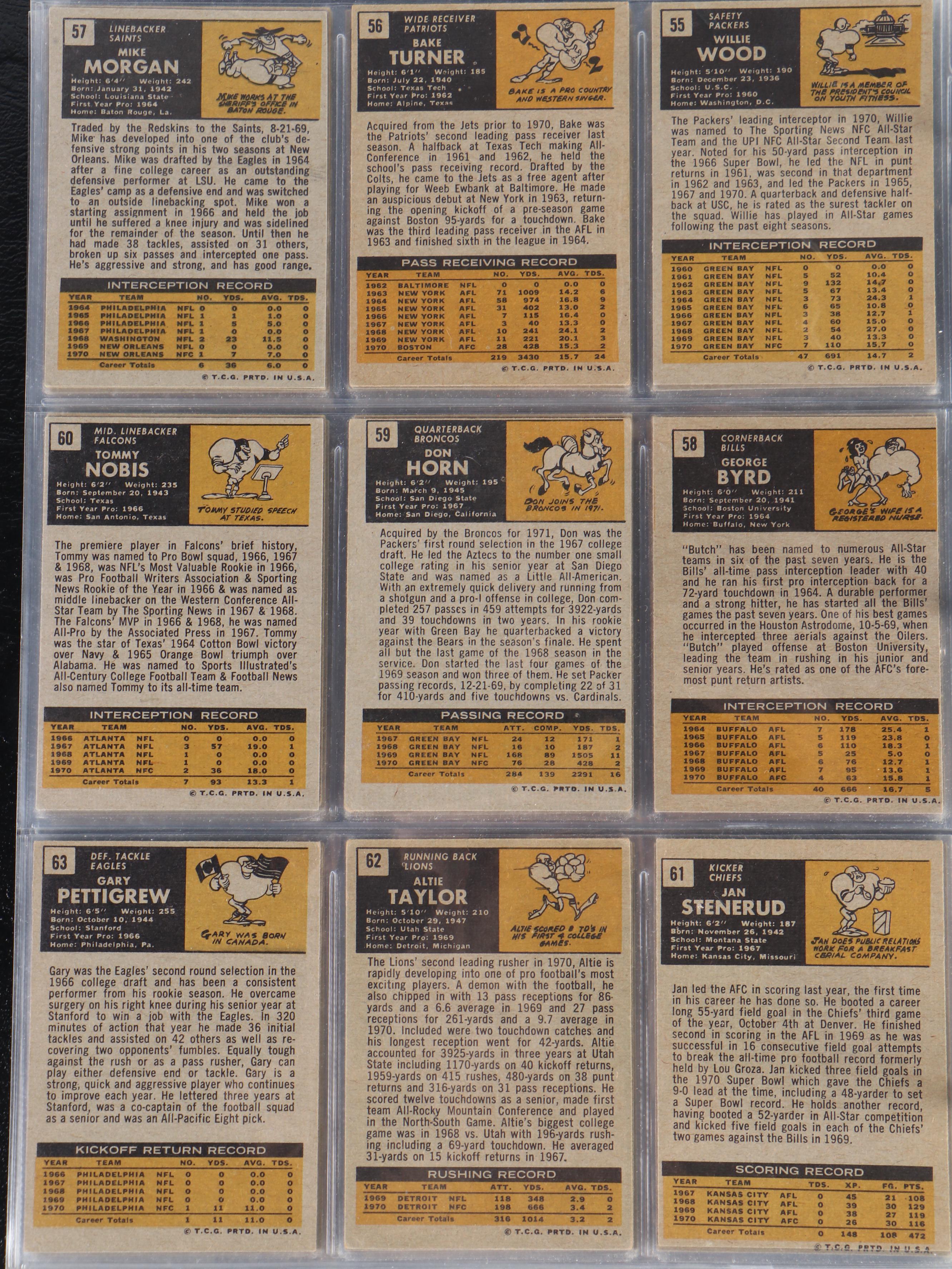 1971 Topps Football Card Complete Set with Terry Bradshaw Graded Rookie