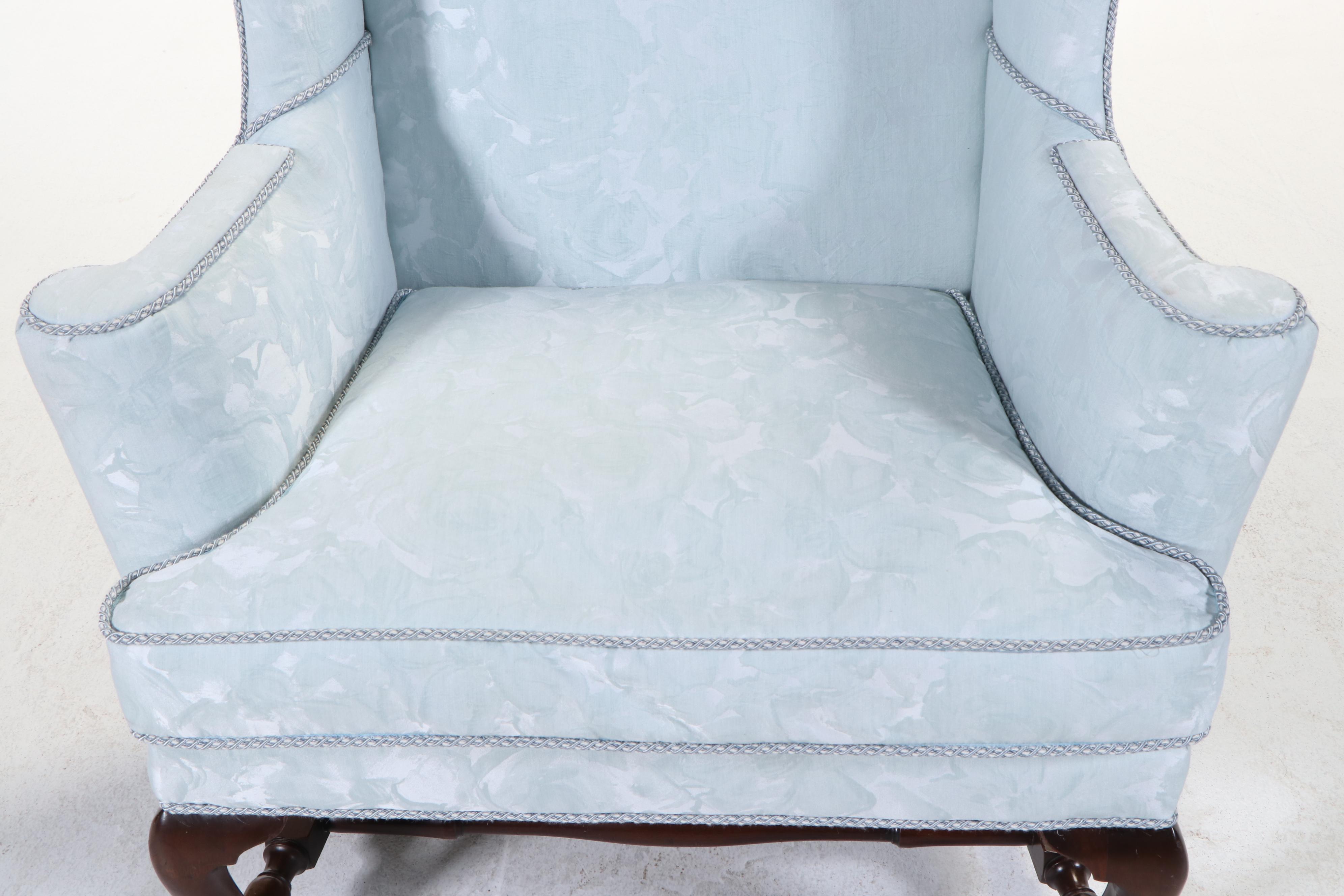 Kittinger Colonial Williamsburg Upholstered Mahogany Wingback Chair | EBTH
