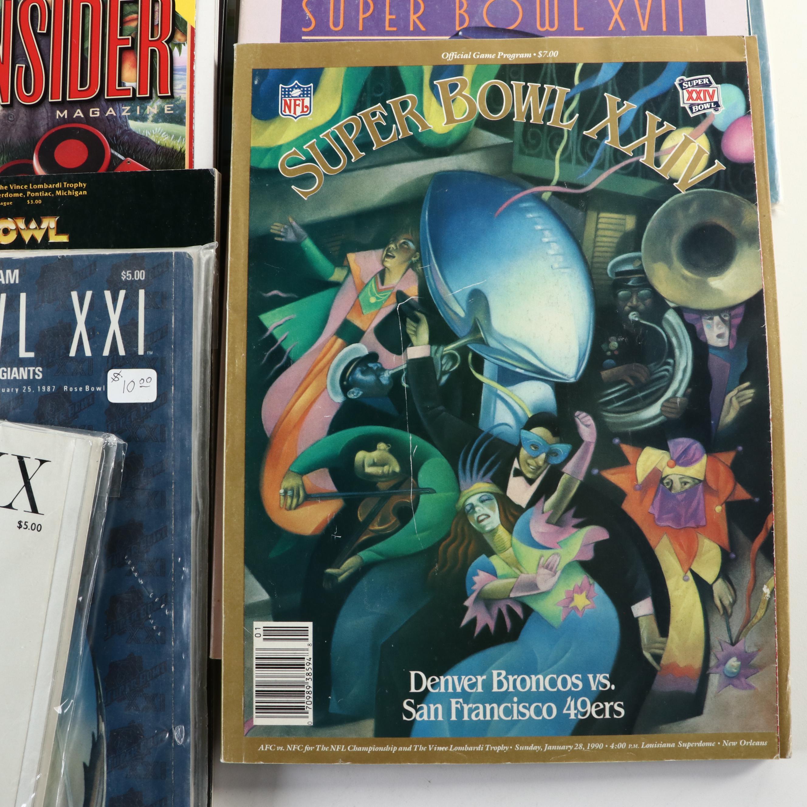 Vintage Super Bowl Programs Featuring San Francisco 49ers, Dallas Cowboys, More