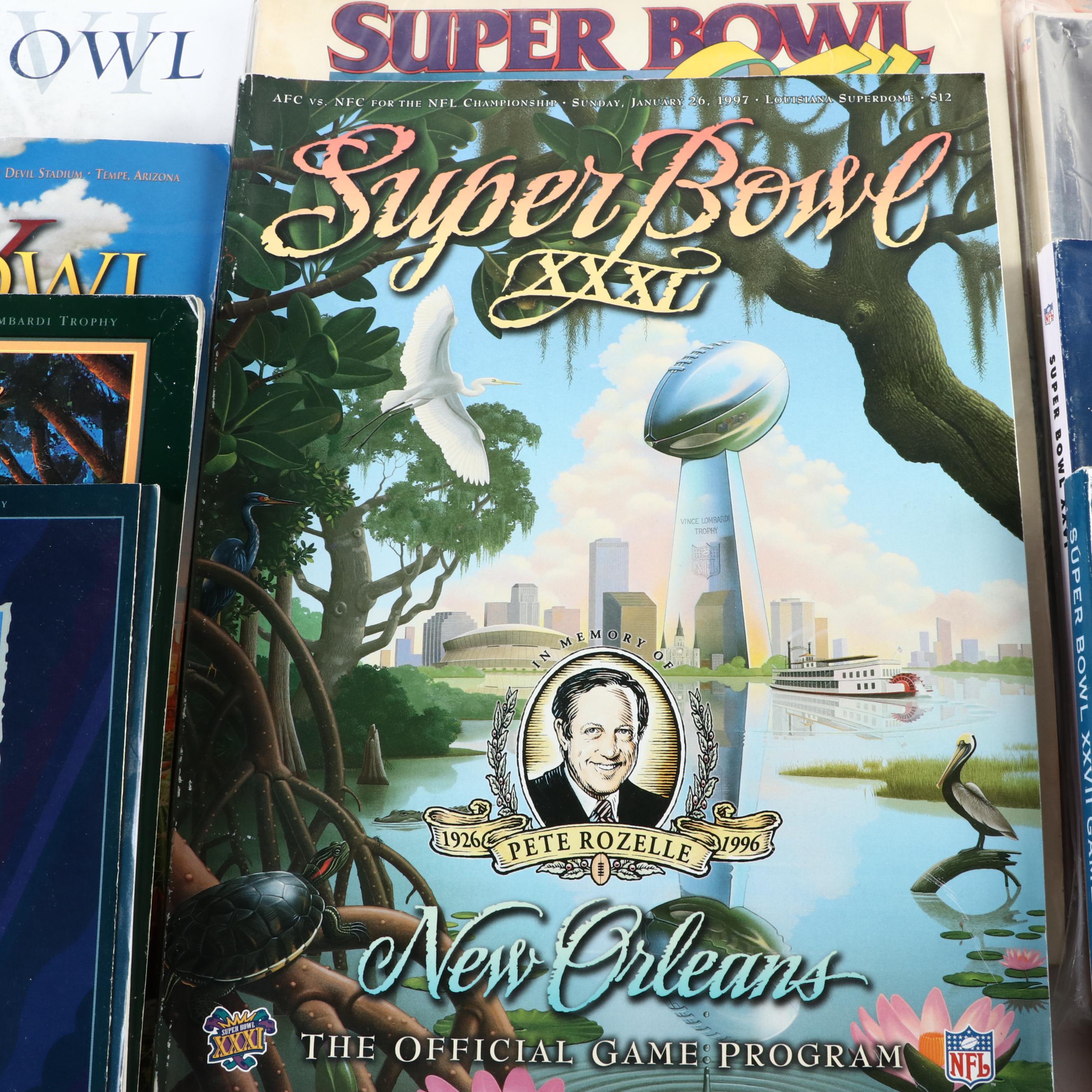 Vintage Super Bowl Programs Featuring San Francisco 49ers, Dallas Cowboys, More