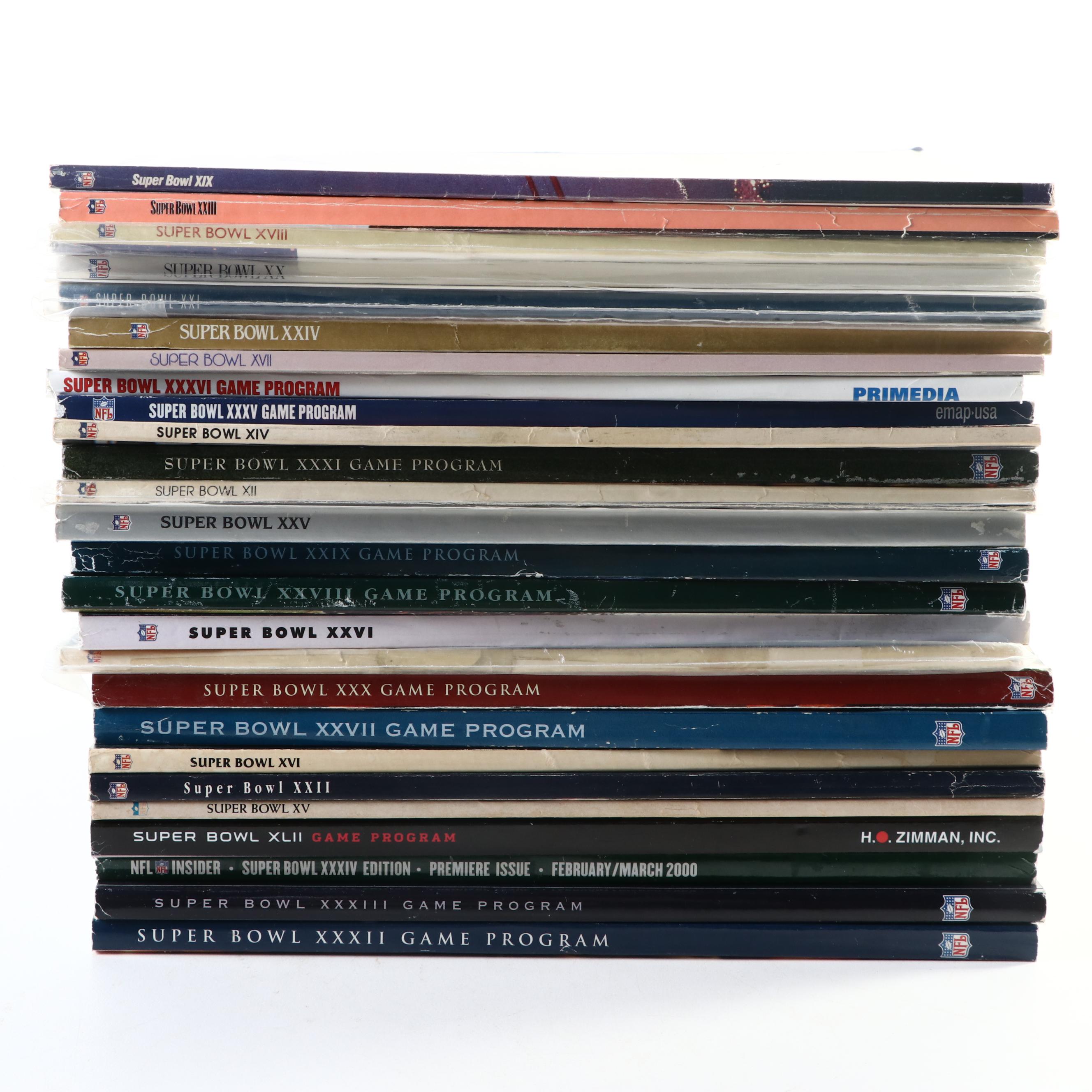 Vintage Super Bowl Programs Featuring San Francisco 49ers, Dallas Cowboys, More