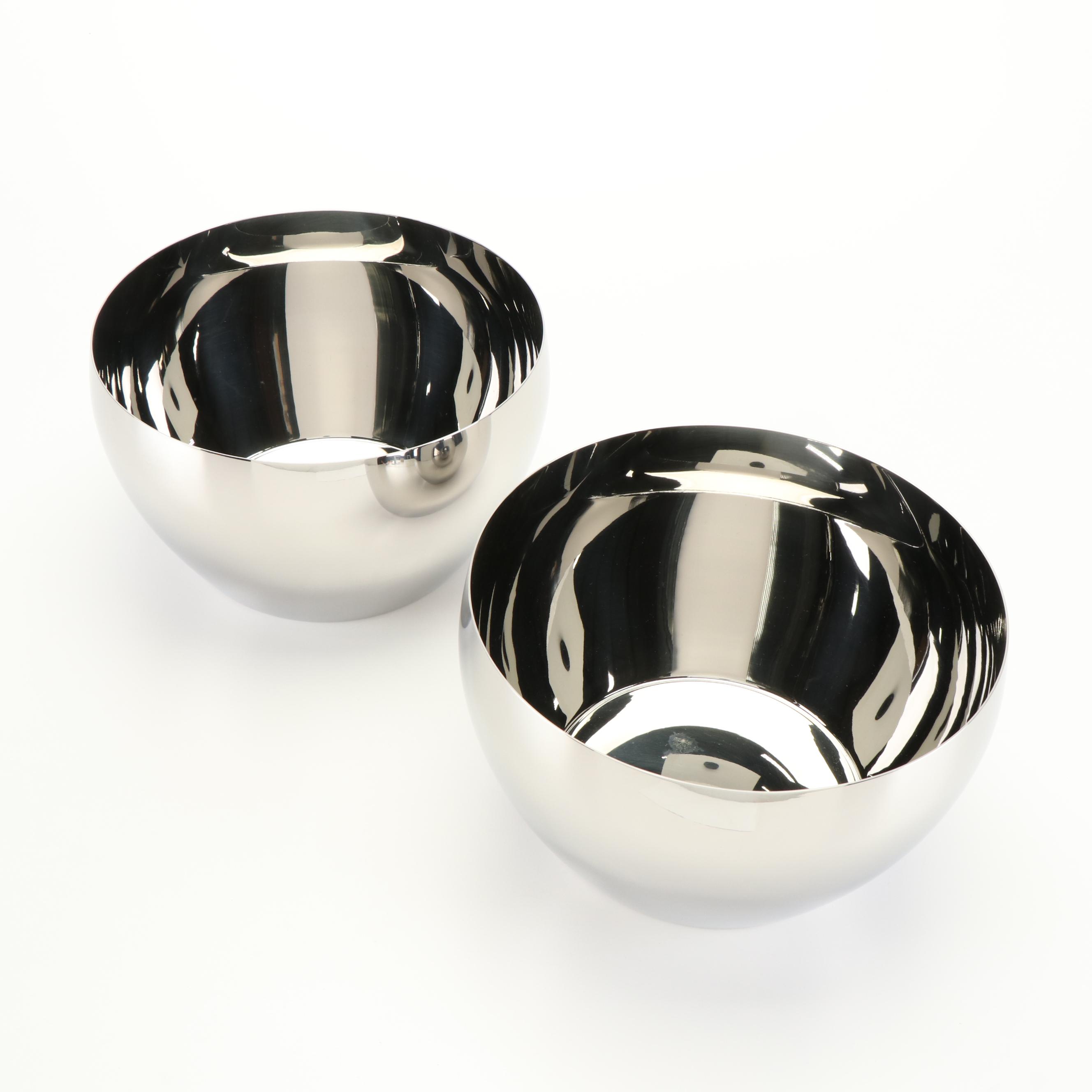 Georg Jensen Stainless Steel Serving Bowls, Knife Set, and Cheese Knives