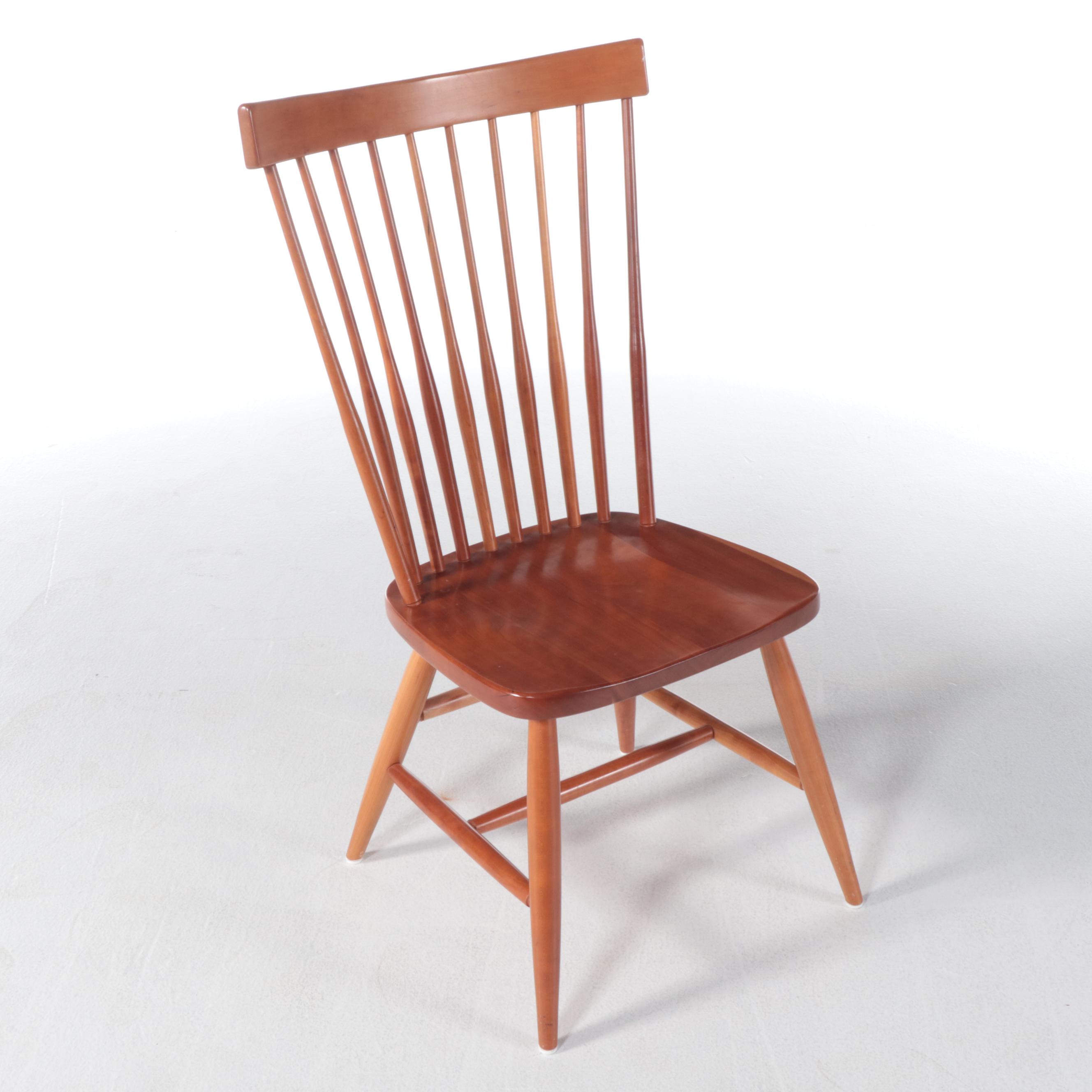 American Colonial Style Cherrywood Extension Dining Table and Six Chairs