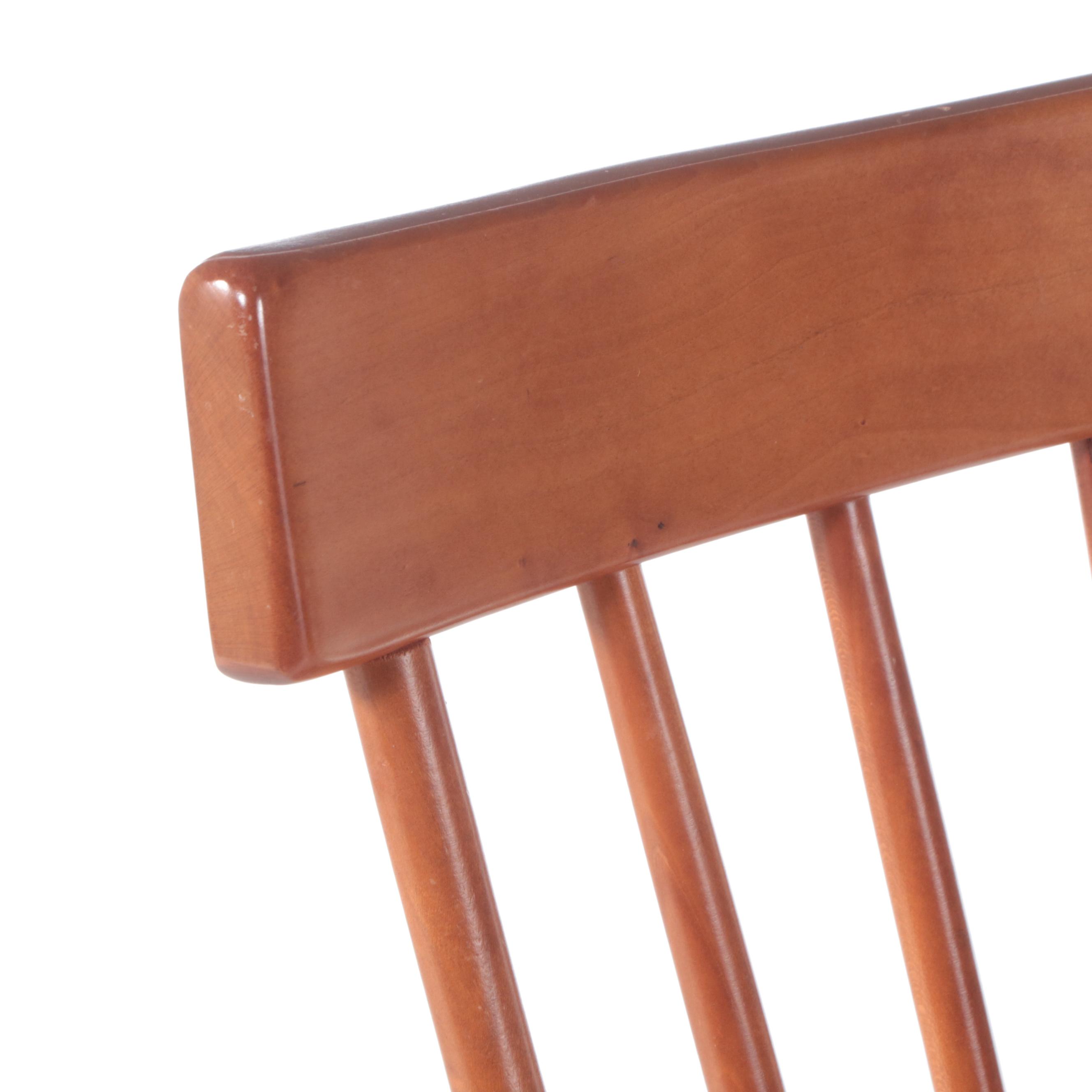 American Colonial Style Cherrywood Extension Dining Table and Six Chairs