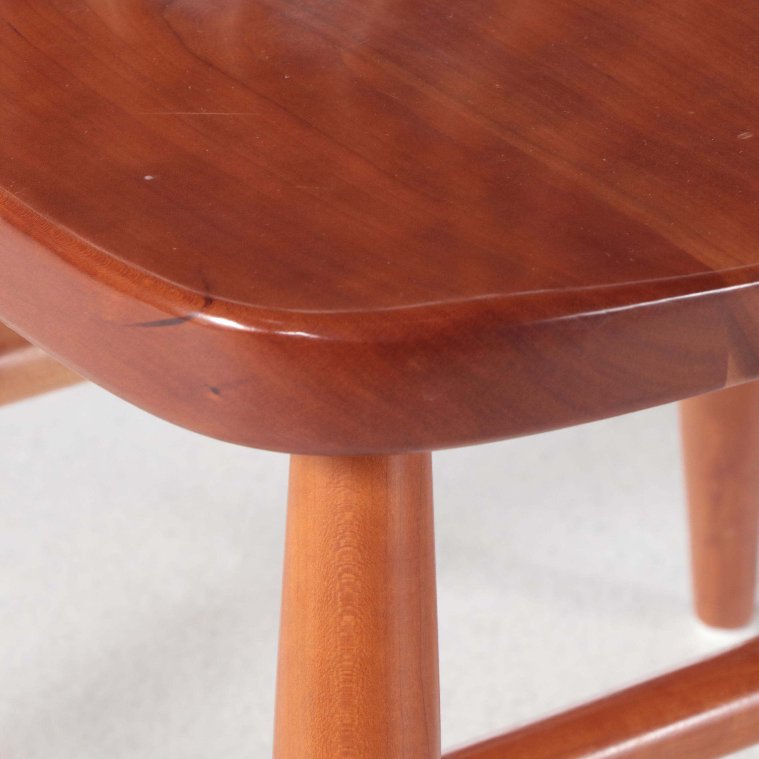 American Colonial Style Cherrywood Extension Dining Table and Six Chairs