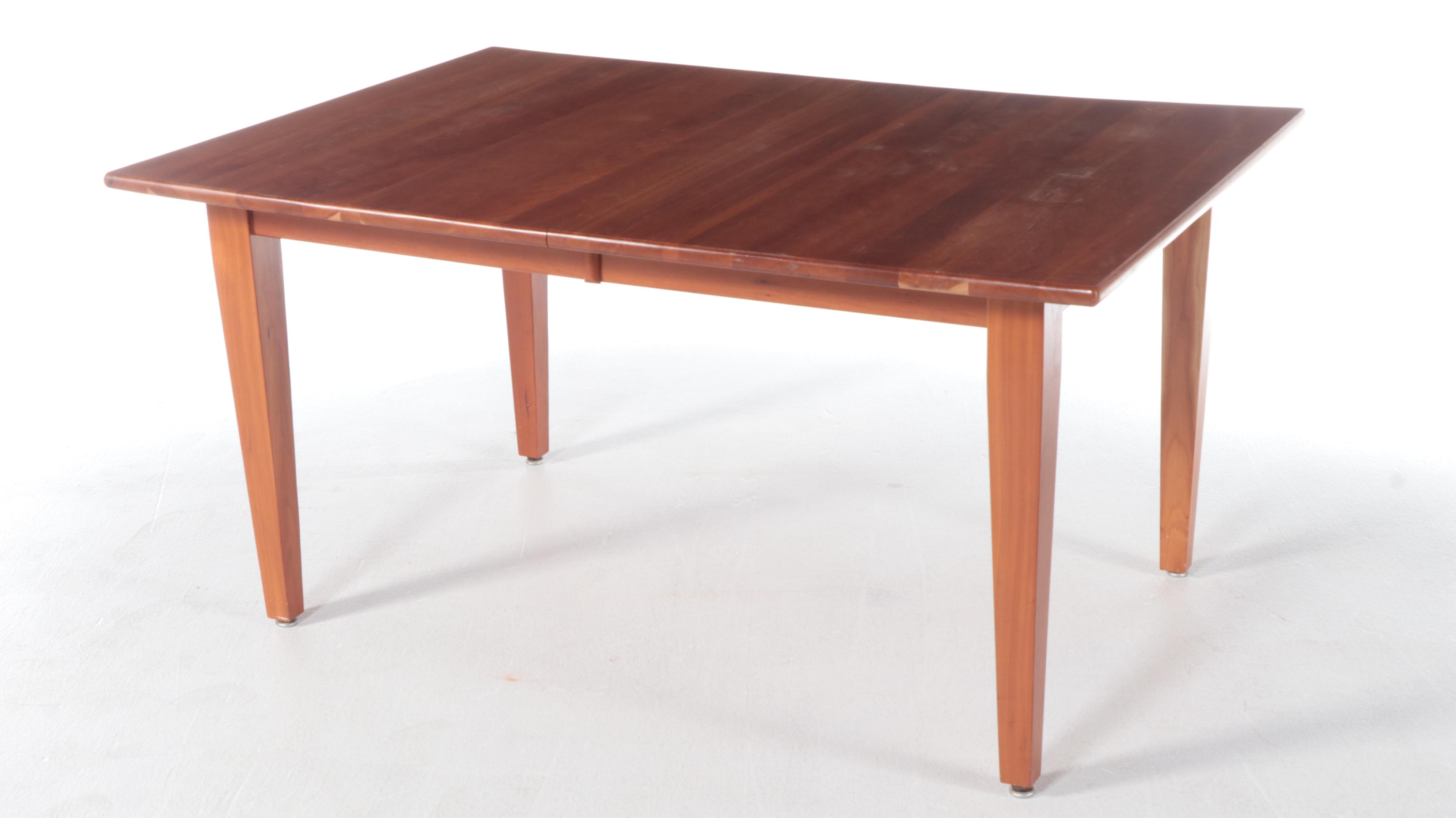 American Colonial Style Cherrywood Extension Dining Table and Six Chairs