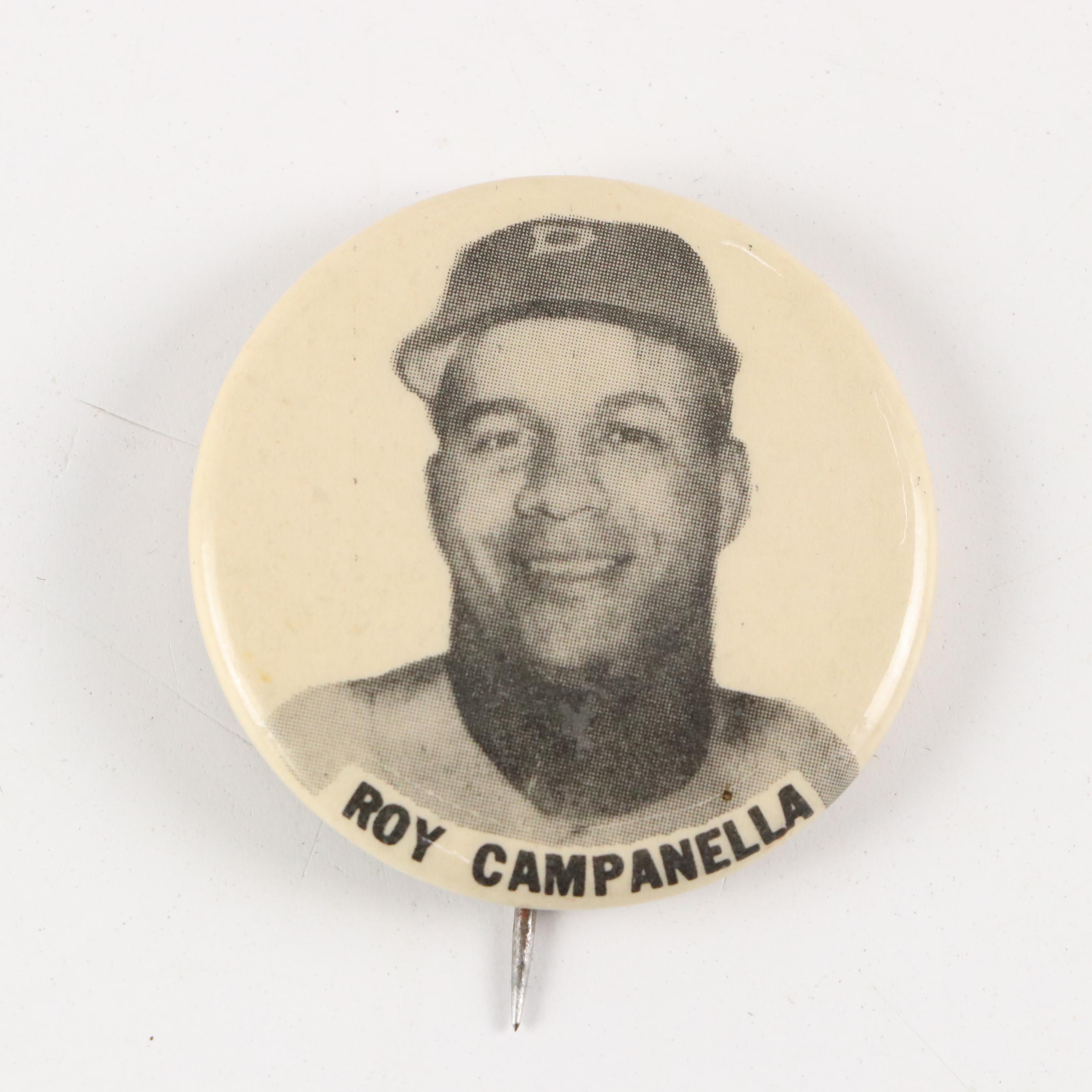Yogi Berra, Jackie Robinson, and More Baseball Pins, Mid 20th Century