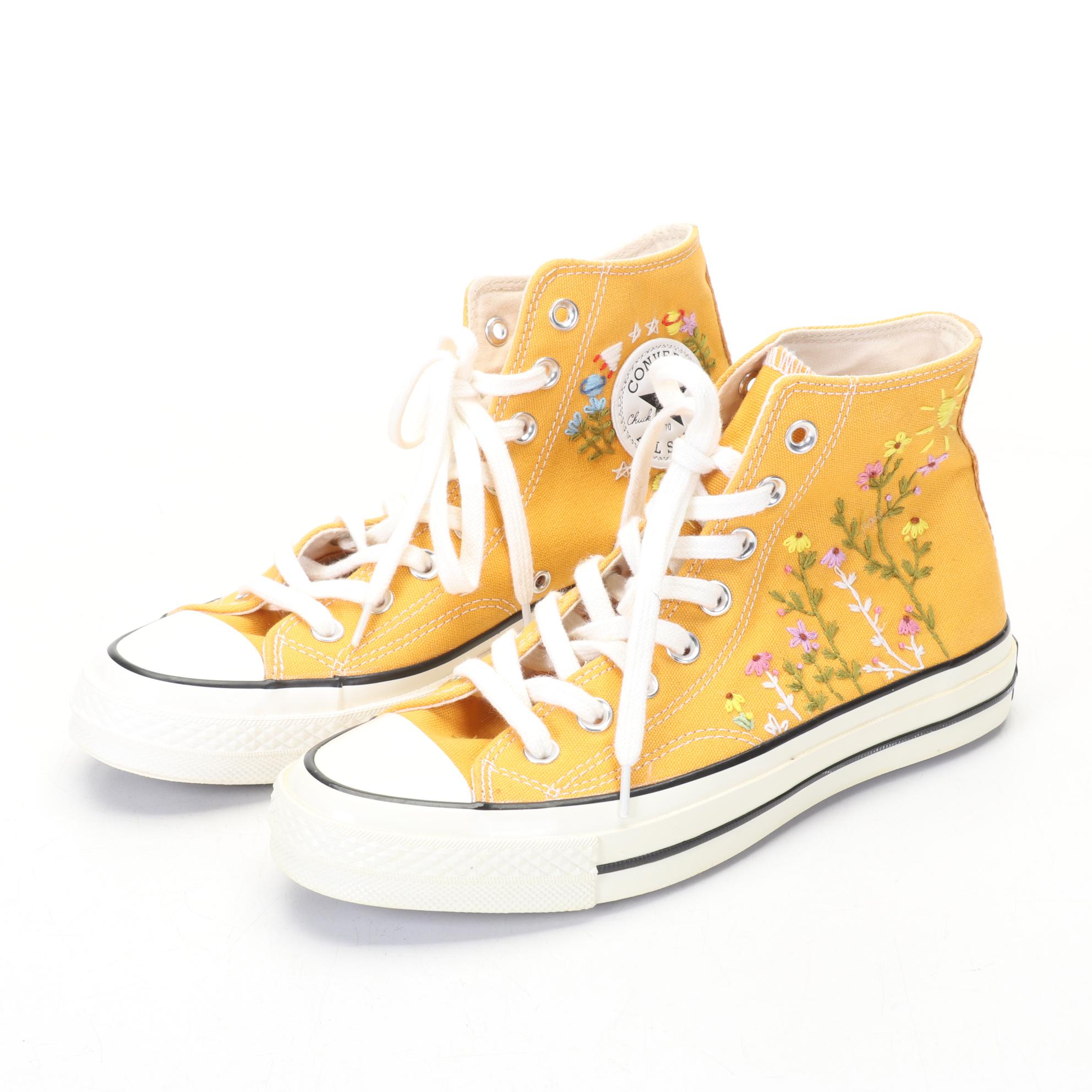 Chuck Taylor Converse Embroidery Embellished High Top Sneakers, 1970s
