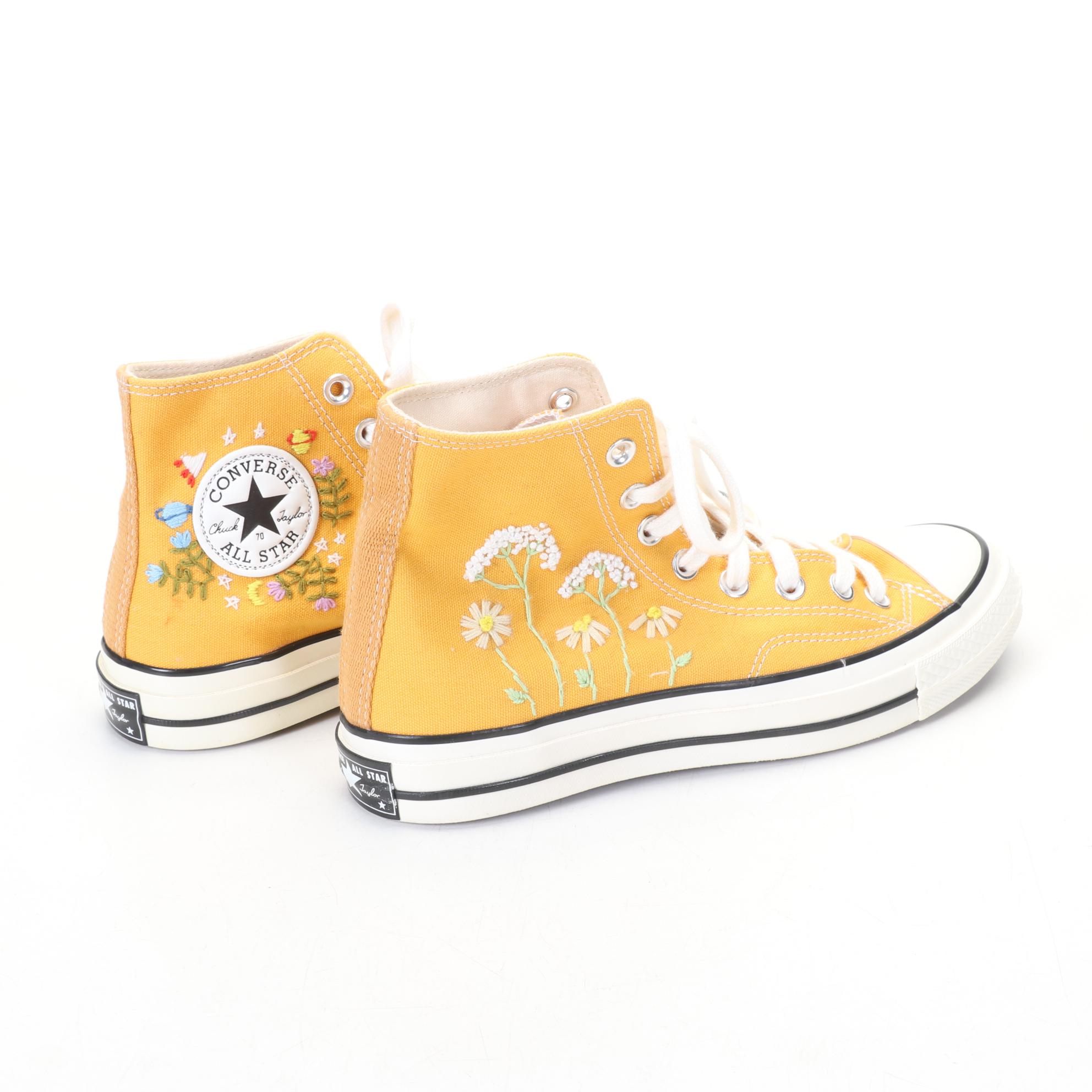 Chuck Taylor Converse Embroidery Embellished High Top Sneakers, 1970s