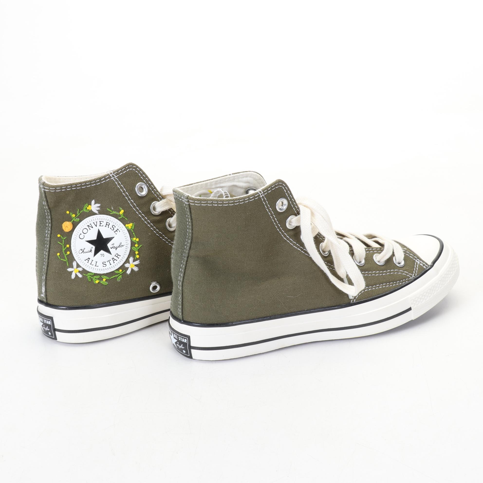 Chuck Taylor Converse Embroidery Embellished High Top Sneakers, 1970s