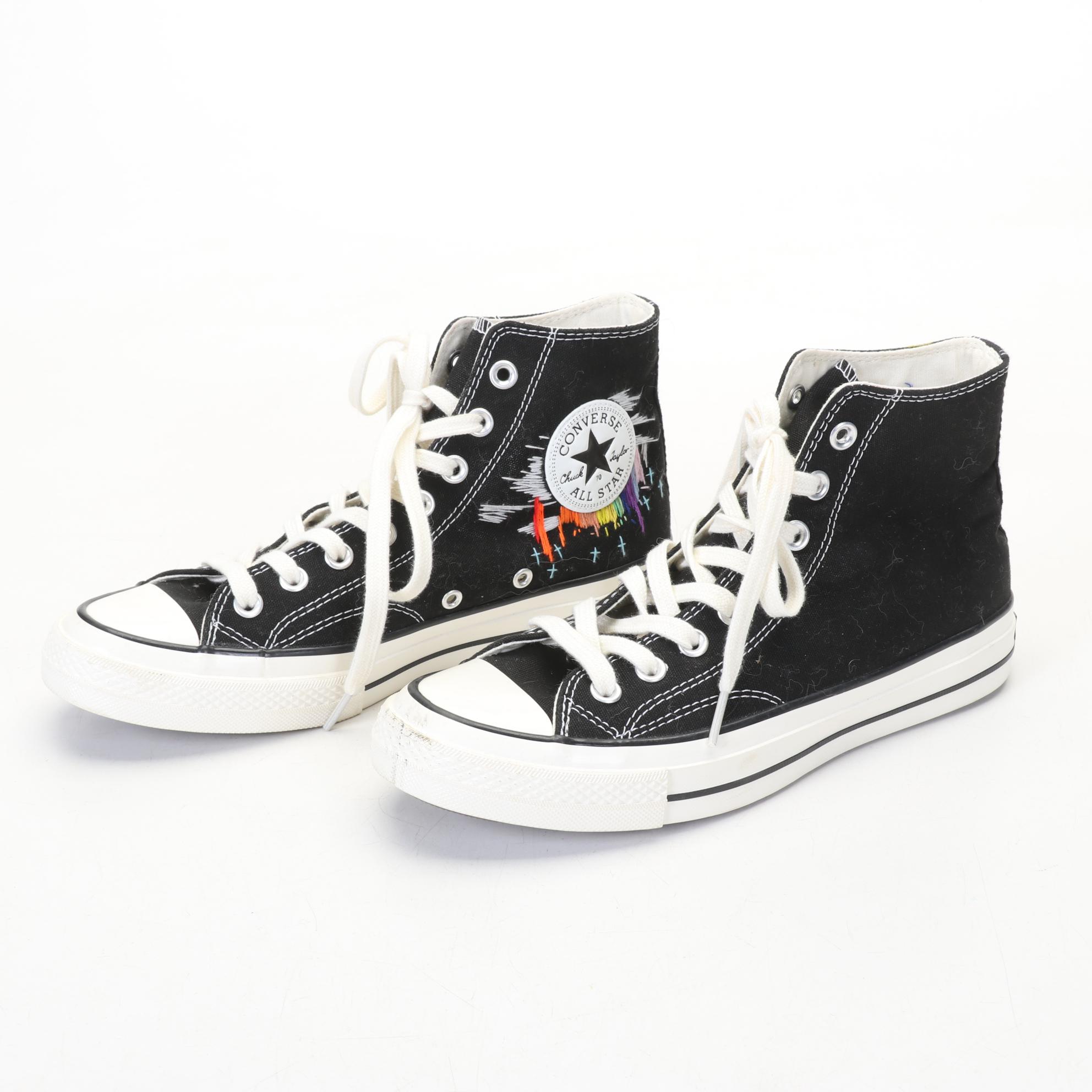 Chuck Taylor Converse Embroidery Embellished High Top Sneakers, 1970s