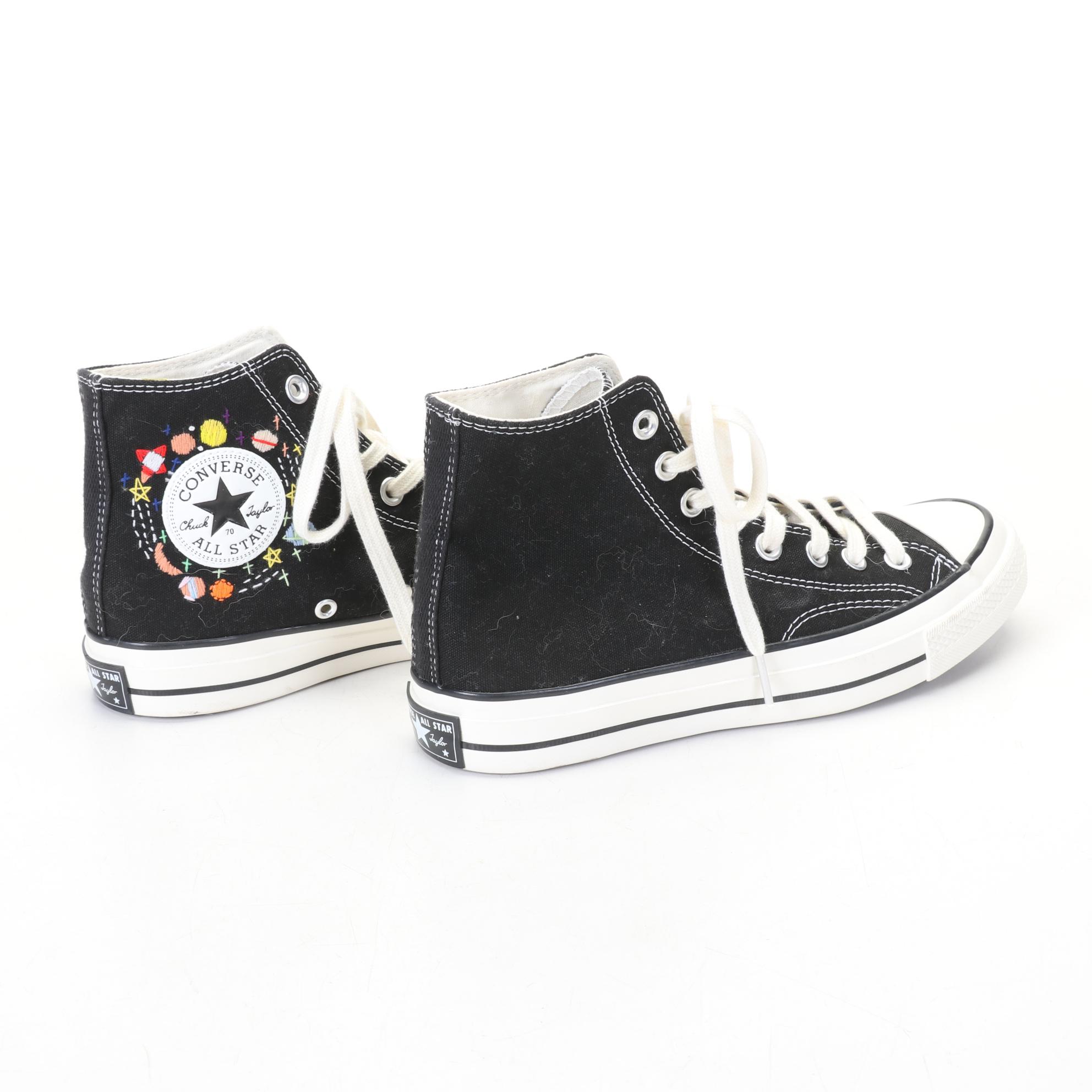 Chuck Taylor Converse Embroidery Embellished High Top Sneakers, 1970s