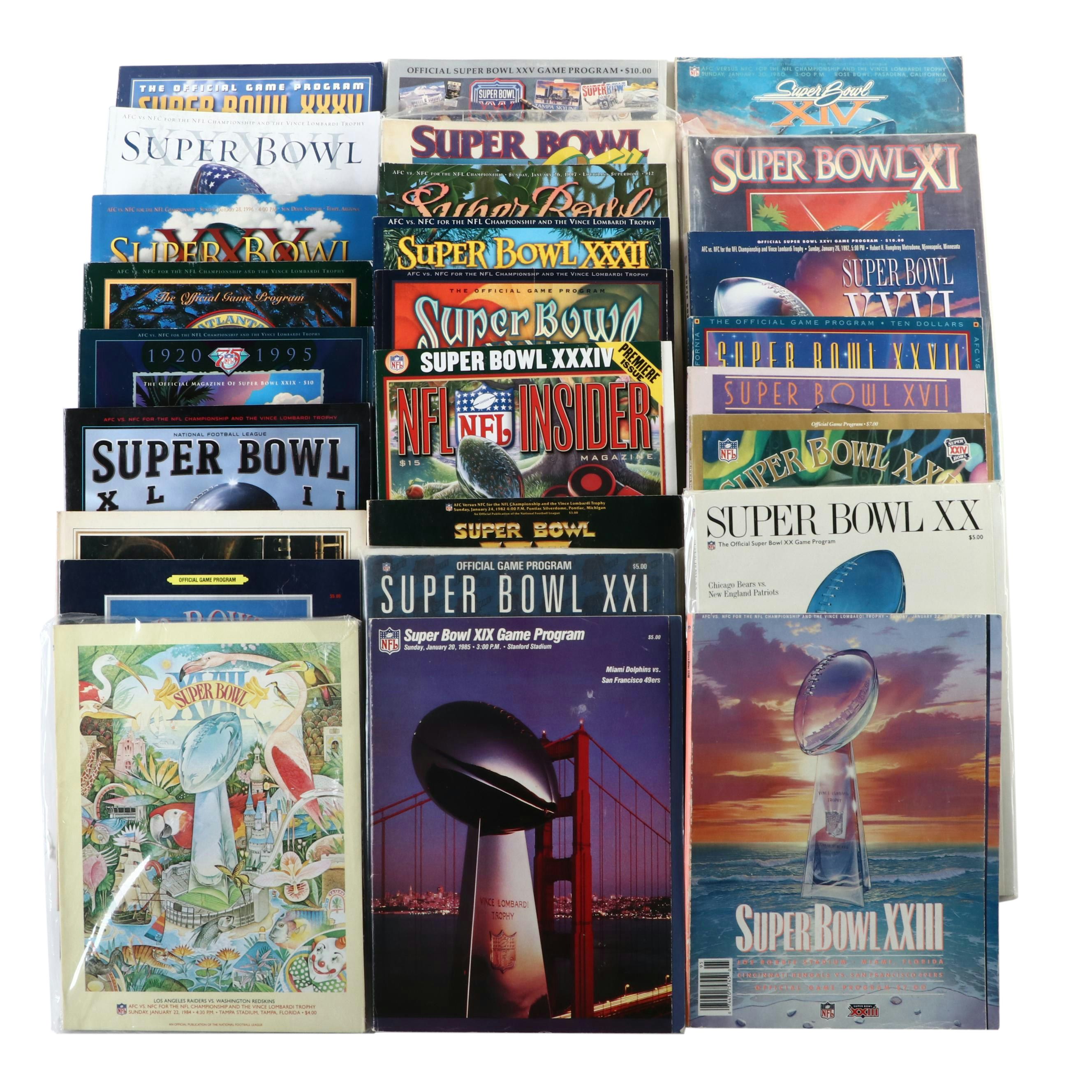 Vintage Super Bowl Programs Featuring San Francisco 49ers, Dallas Cowboys, More