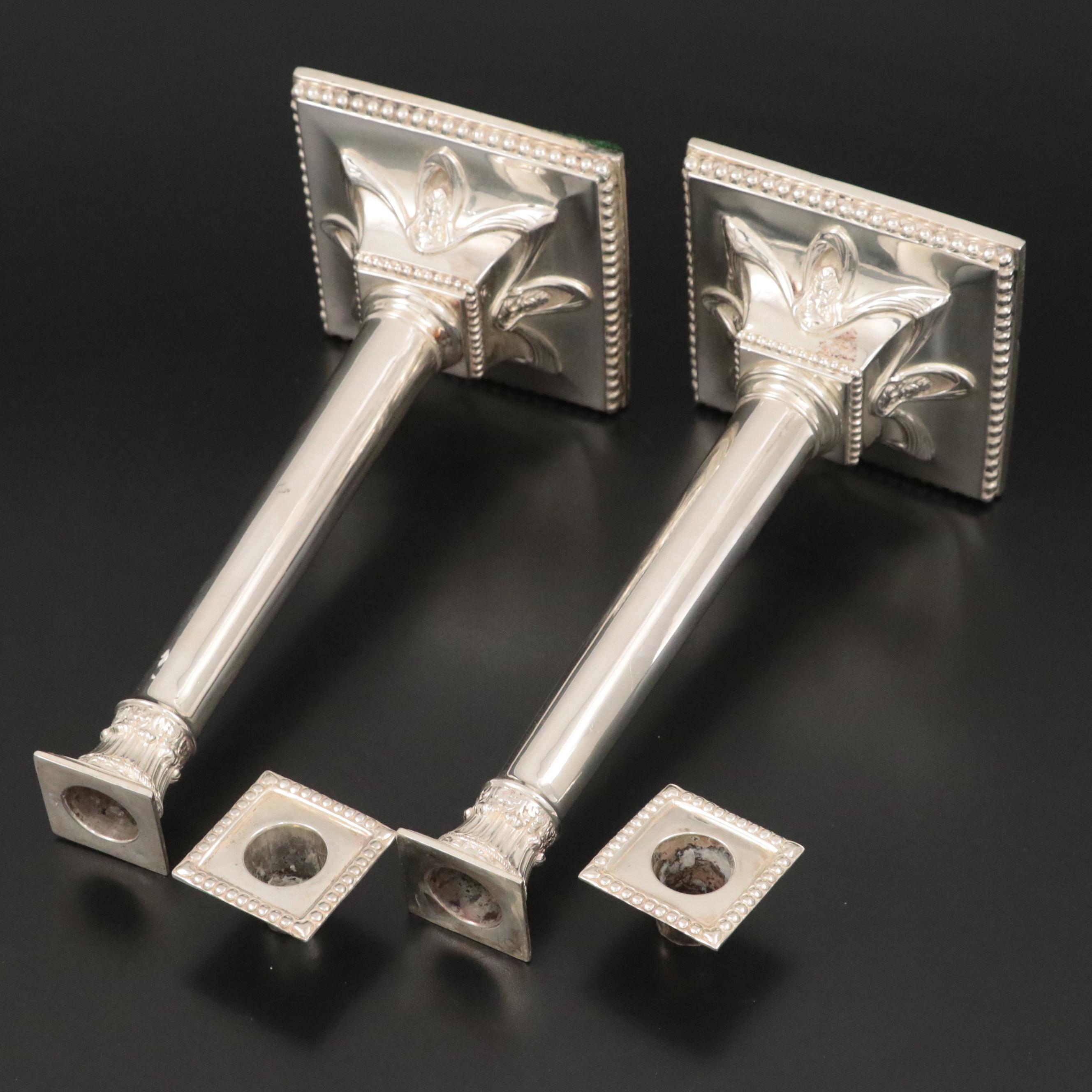Shreve, Crump & Low Sterling Silver Corinthian Columnate Candlesticks