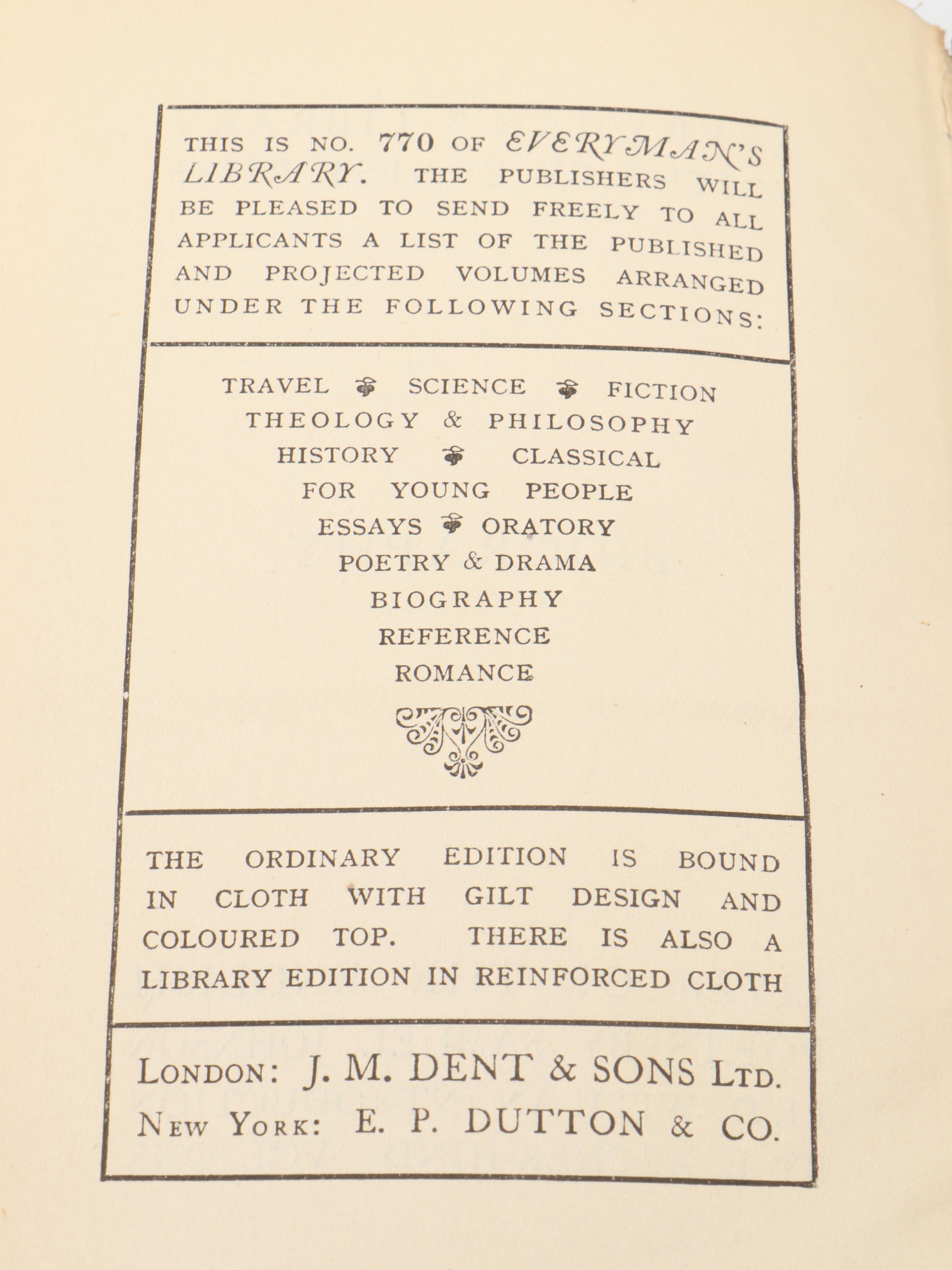Everyman's Library "Doctor Thorne" by Anthony Trollope and More Classics