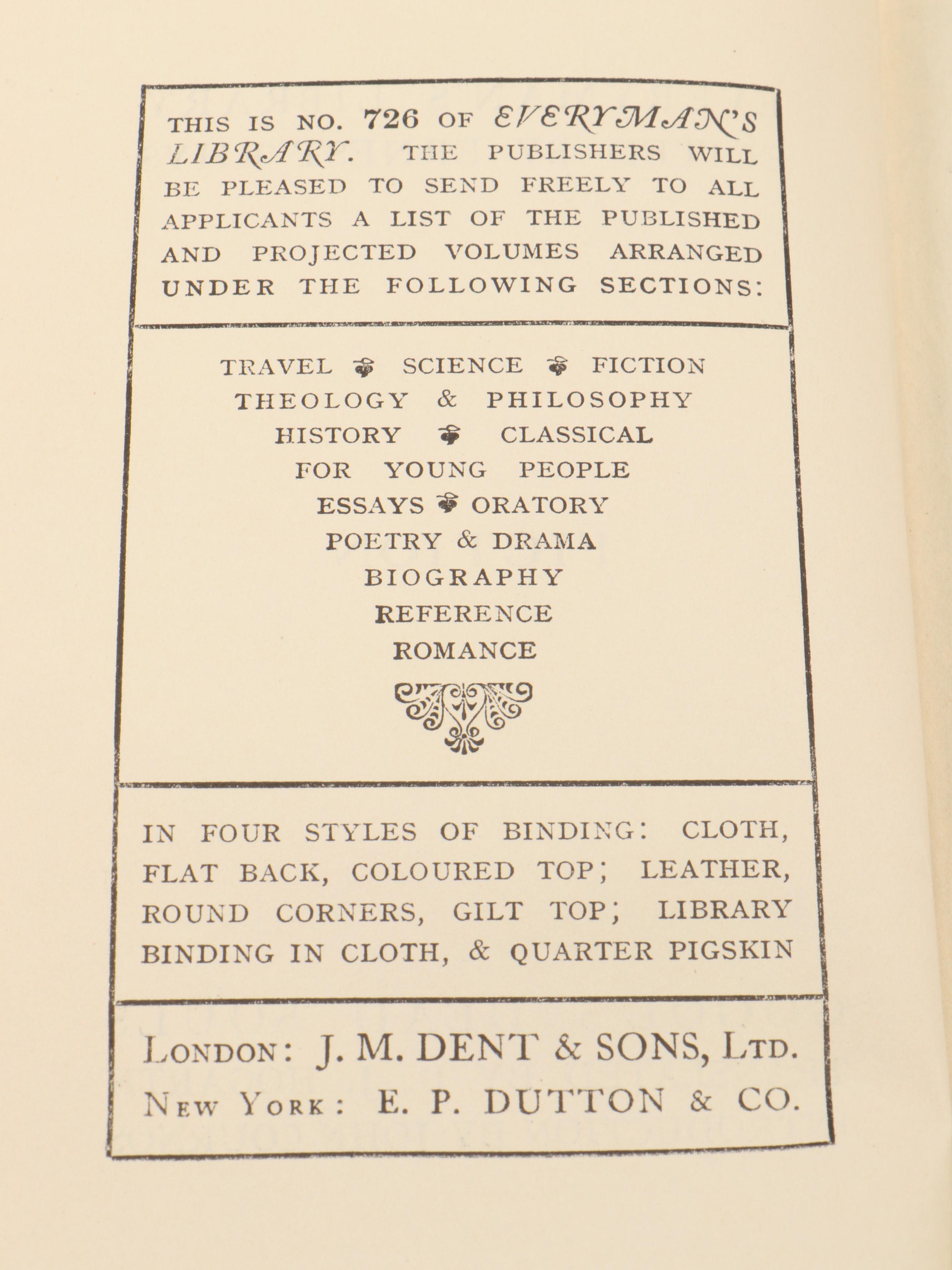 Everyman's Library "Doctor Thorne" by Anthony Trollope and More Classics