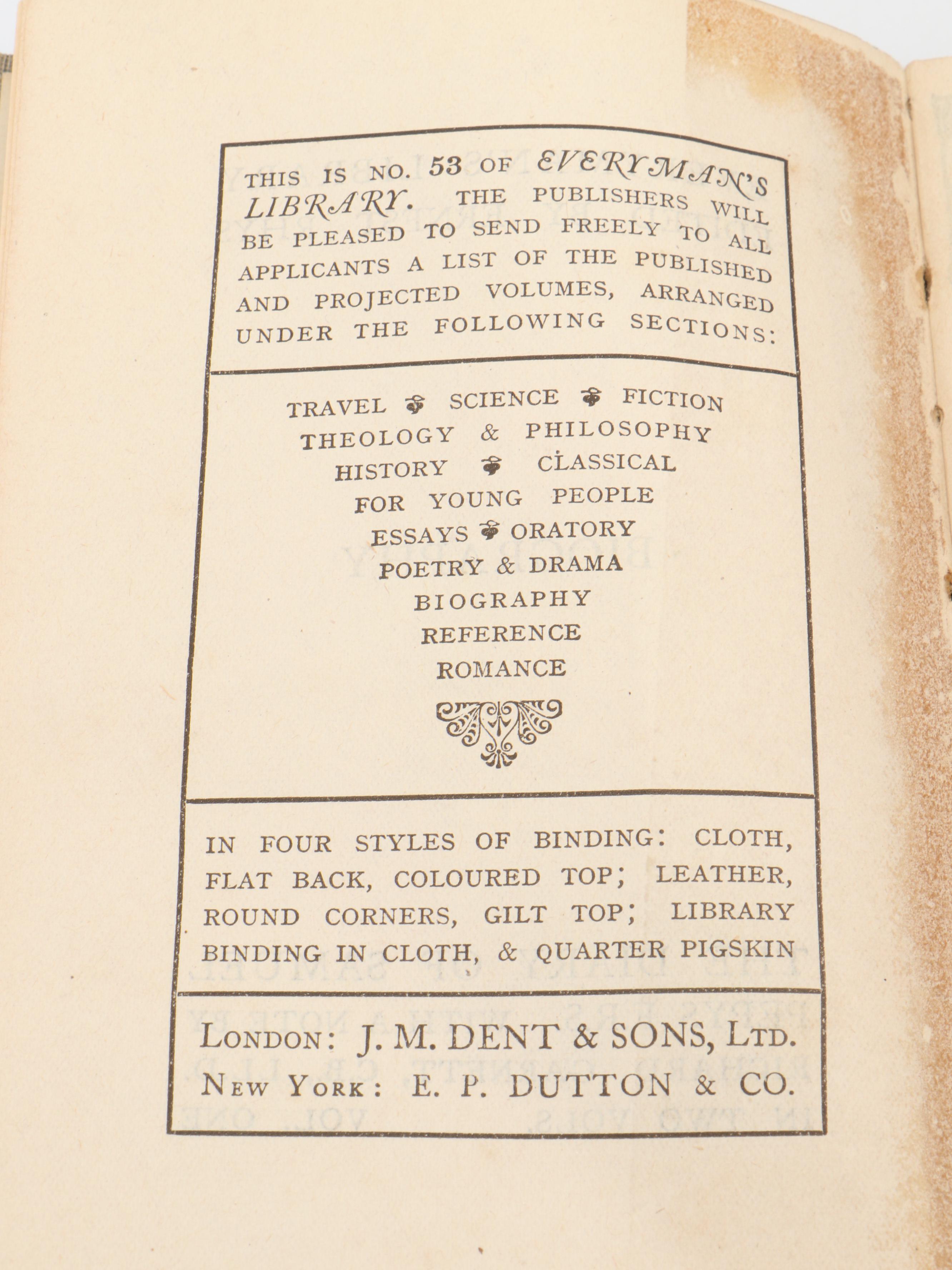 Everyman's Library "Doctor Thorne" by Anthony Trollope and More Classics