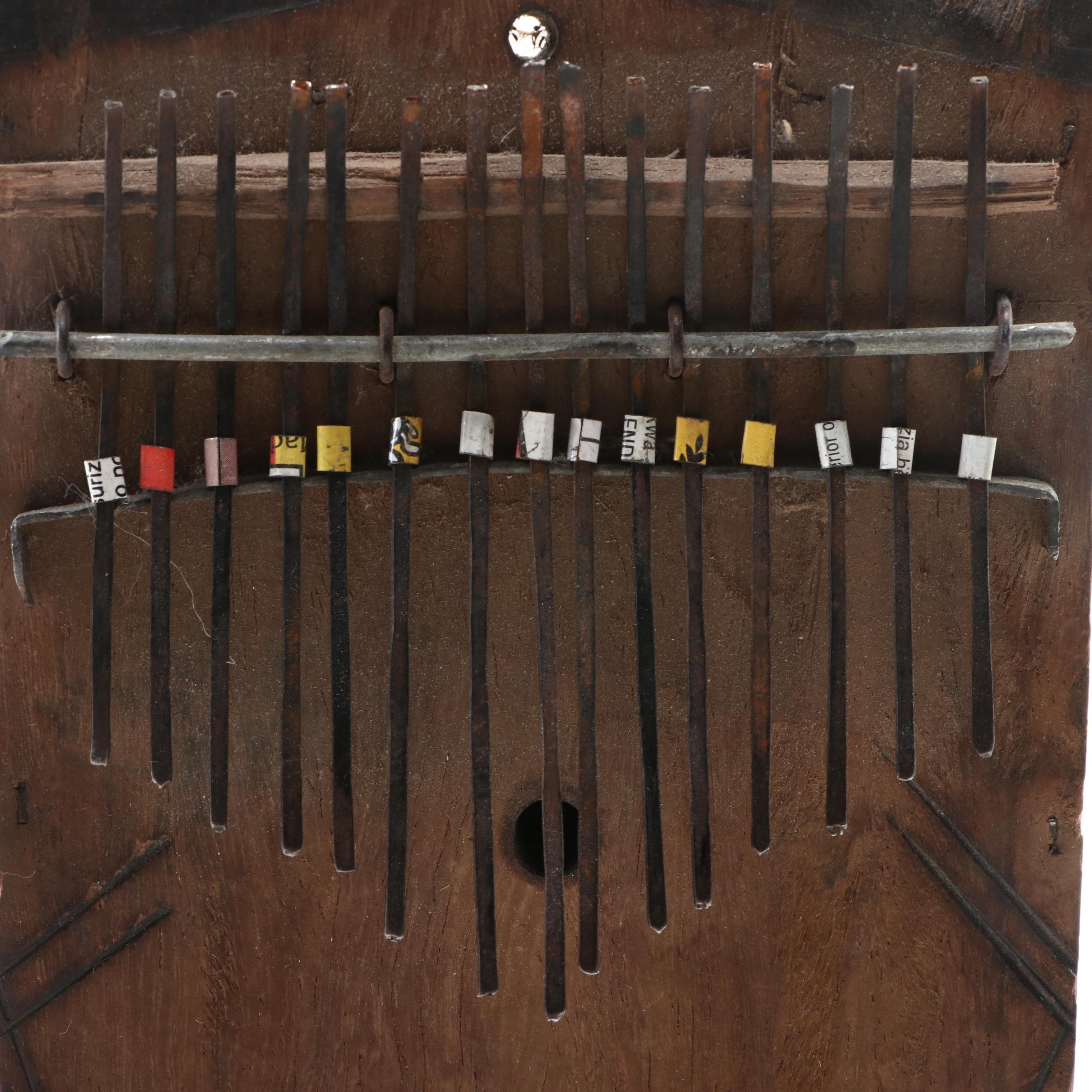 Handmade Wood and Metal Thumb Piano with Finished Wood Noisemaker