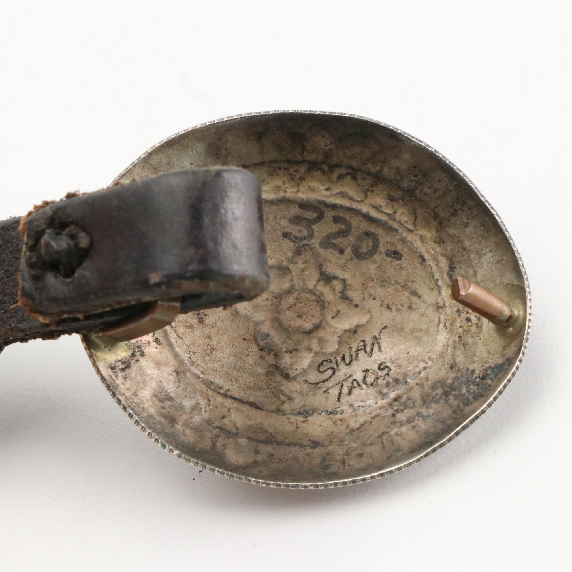 Southwestern Style Turquoise and Leather Concho Belt by Swan Taos