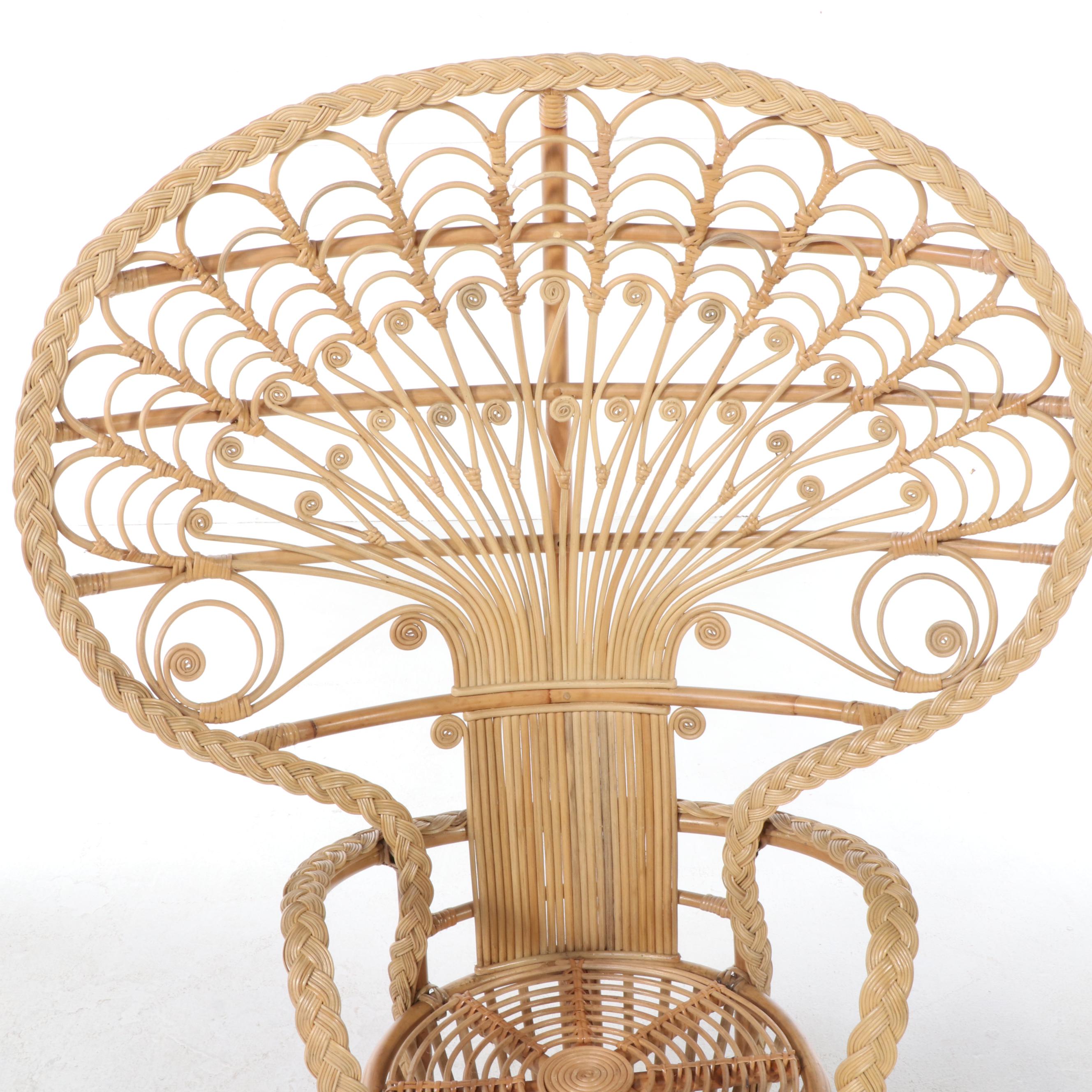 Blue Ocean Traders "Cabana" Rattan and Wicker Peacock Chair