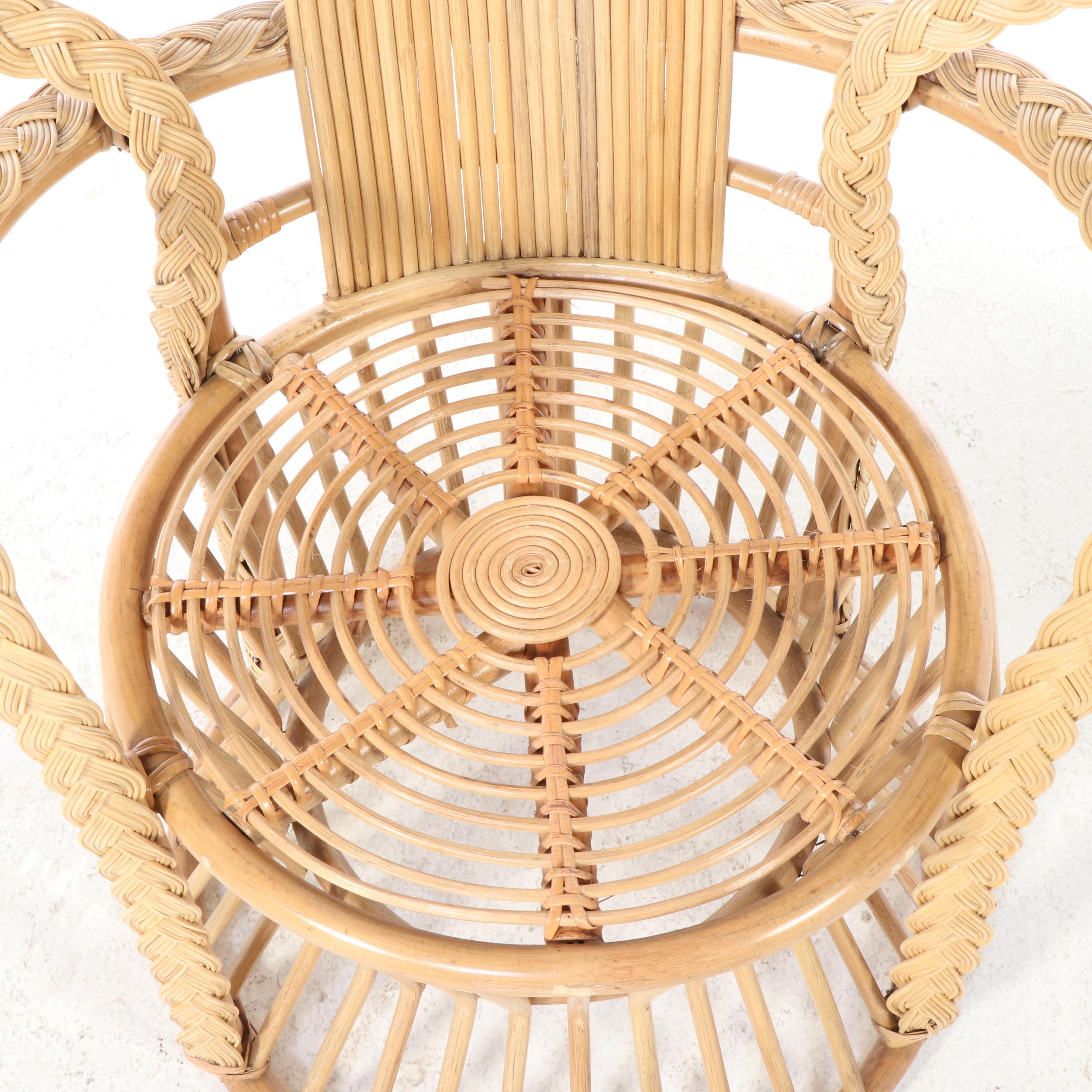 Blue Ocean Traders "Cabana" Rattan and Wicker Peacock Chair