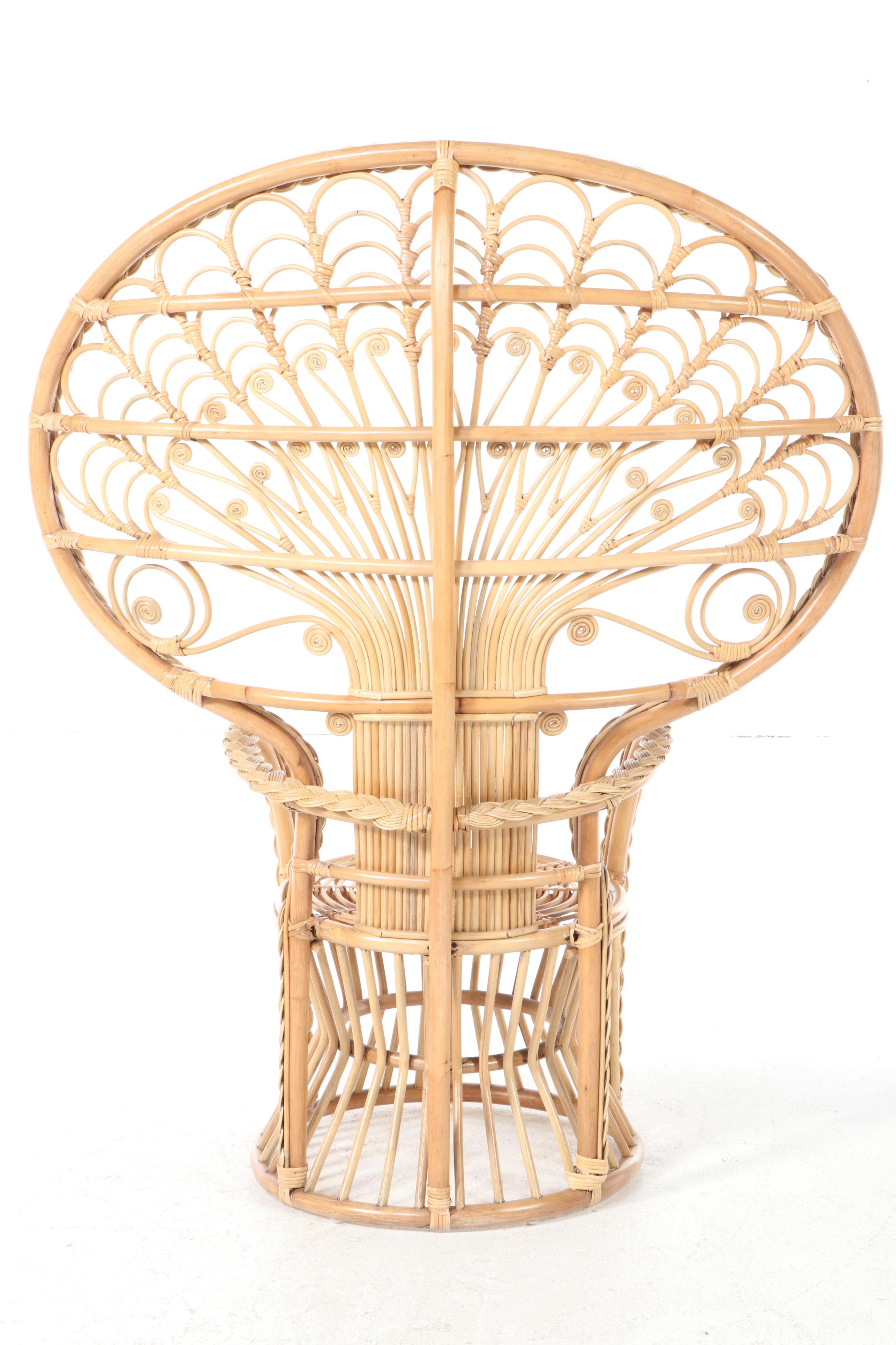 Blue Ocean Traders "Cabana" Rattan and Wicker Peacock Chair