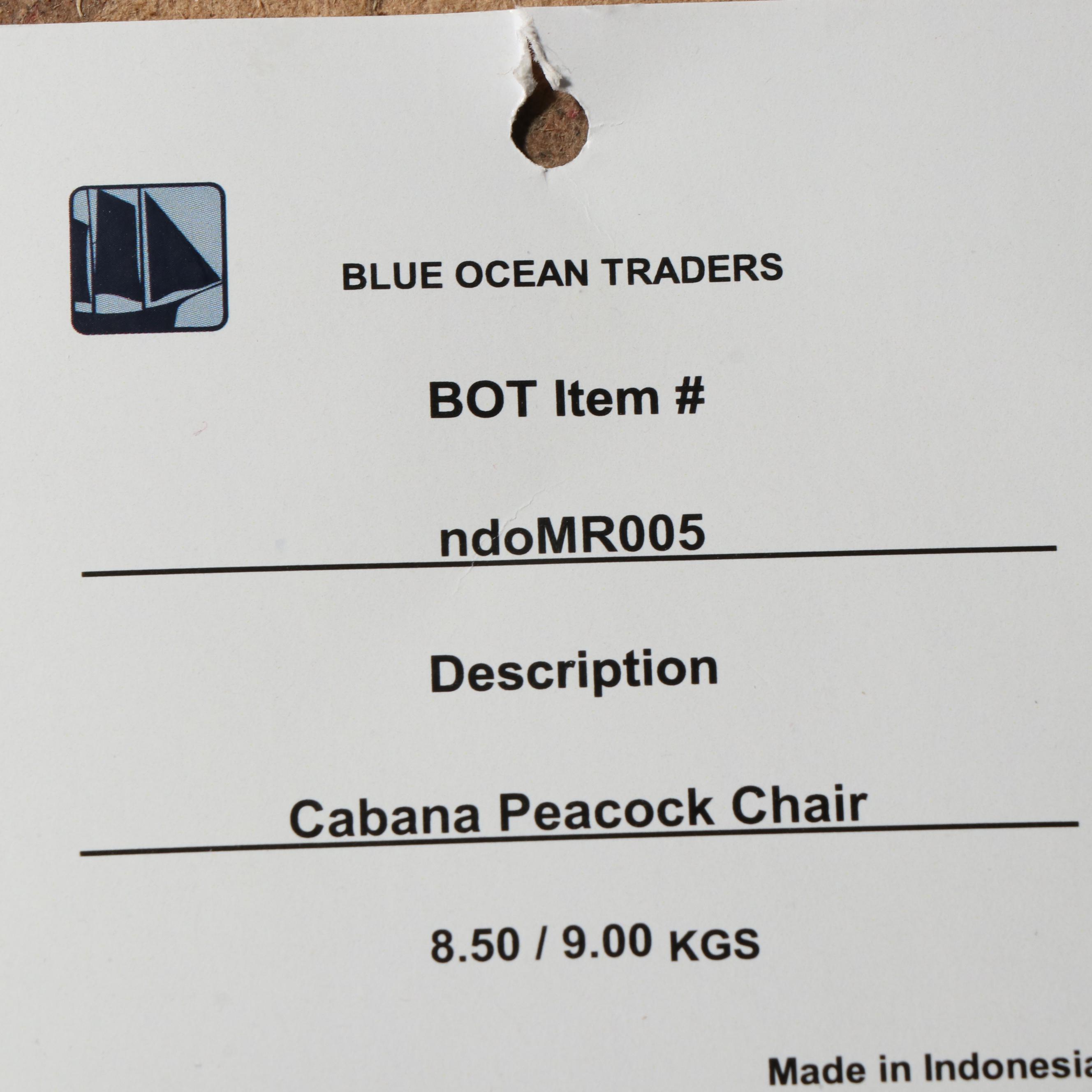 Blue Ocean Traders "Cabana" Rattan and Wicker Peacock Chair