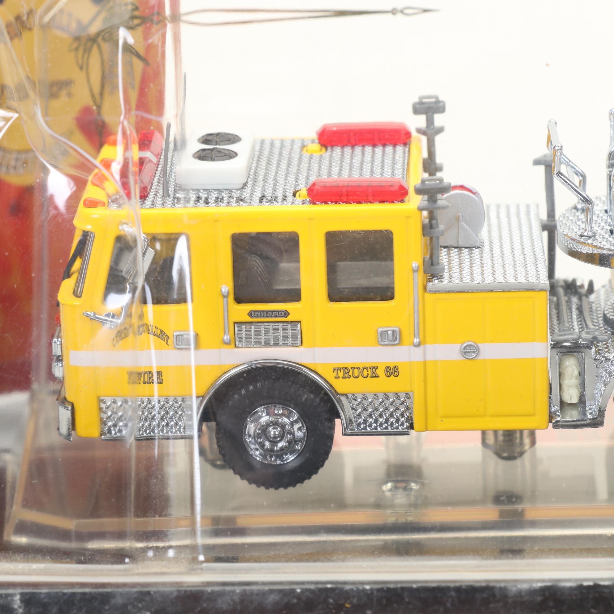 Six Code 3 Limited Edition Die Cast 1/64 Scale Fire Trucks, 21st Century