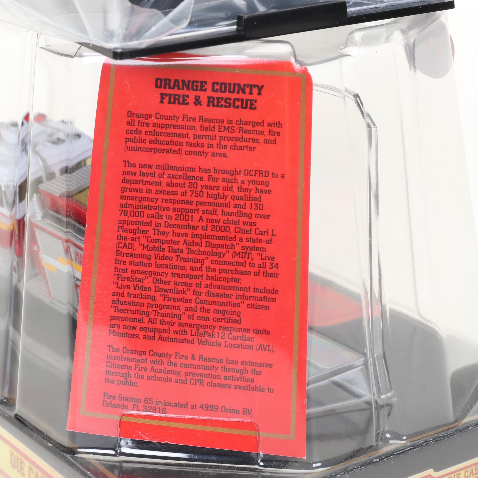 Six Code 3 Limited Edition Die Cast 1/64 Scale Fire Trucks, 21st Century