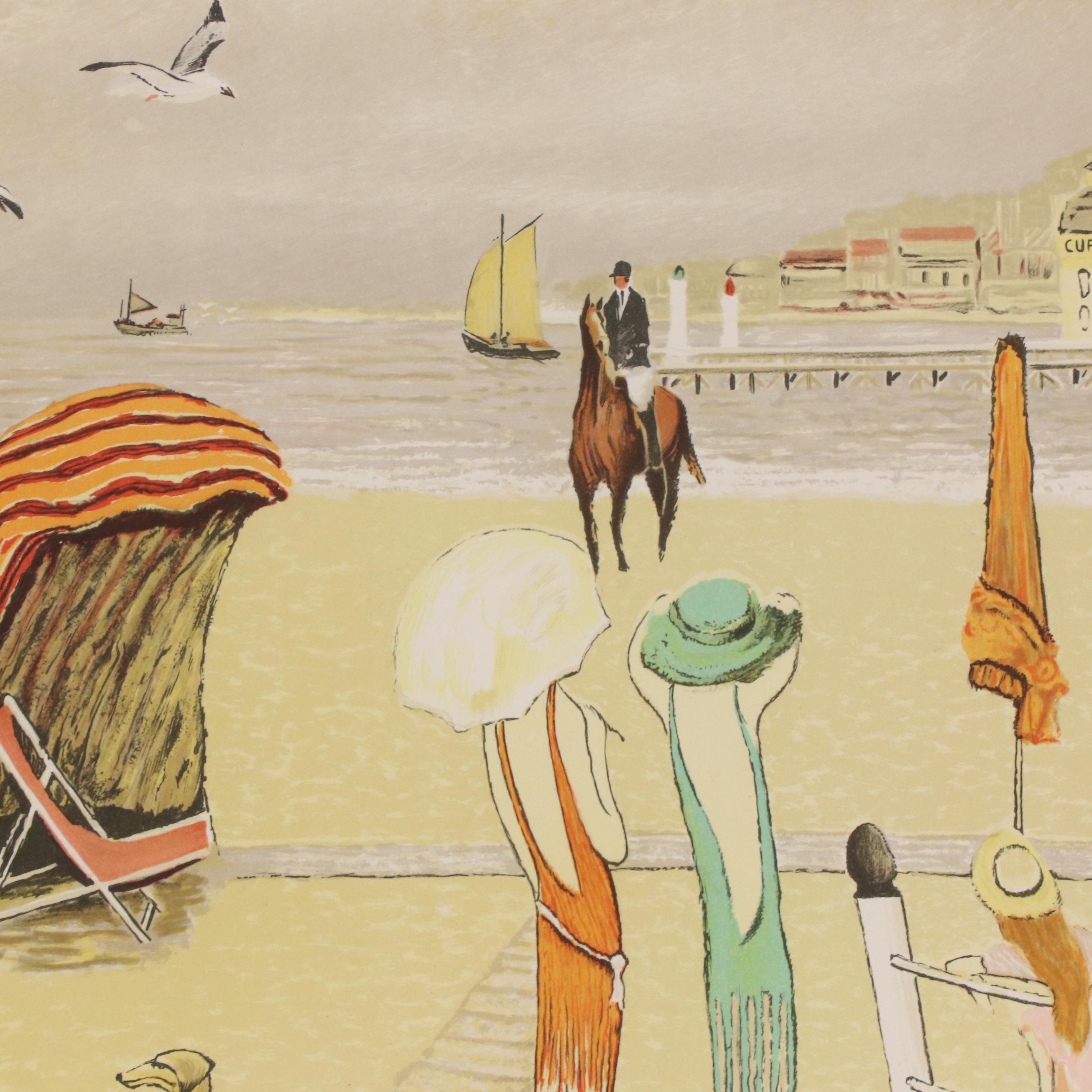 Ramon Dilley Artist's Proof Lithograph of a Beach Scene