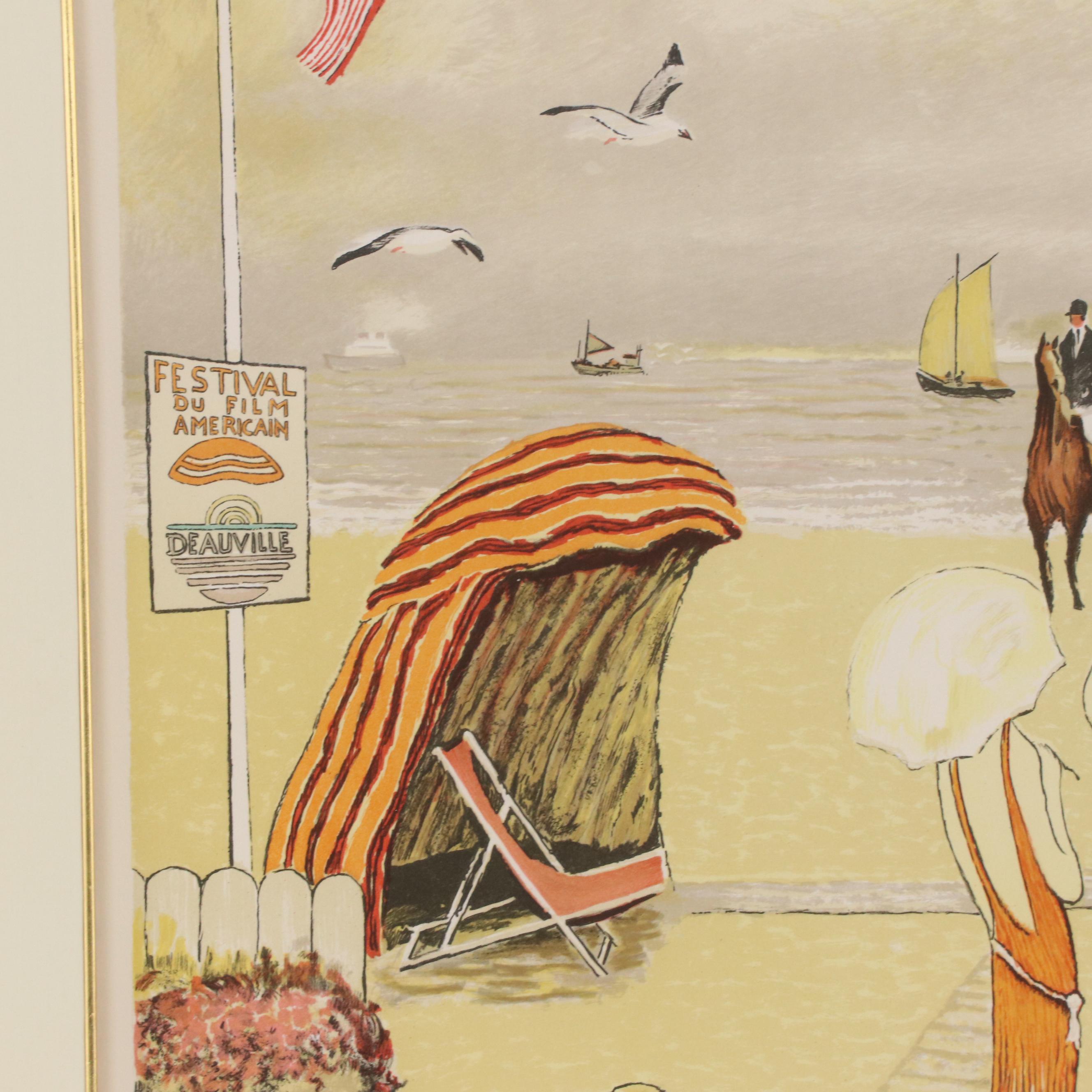 Ramon Dilley Artist's Proof Lithograph of a Beach Scene