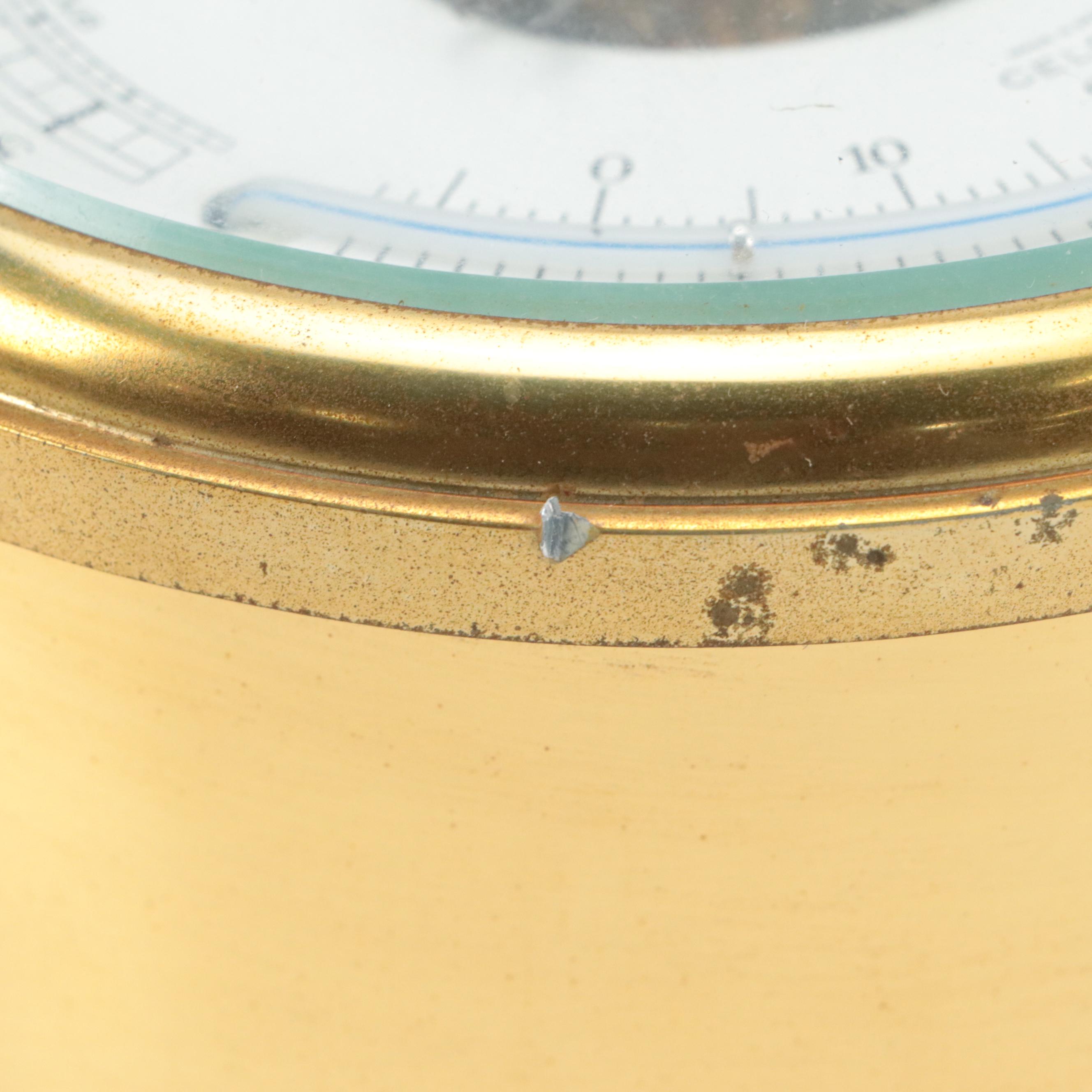 Schatz Brass Wall Mount Combination Thermometer-Barometer