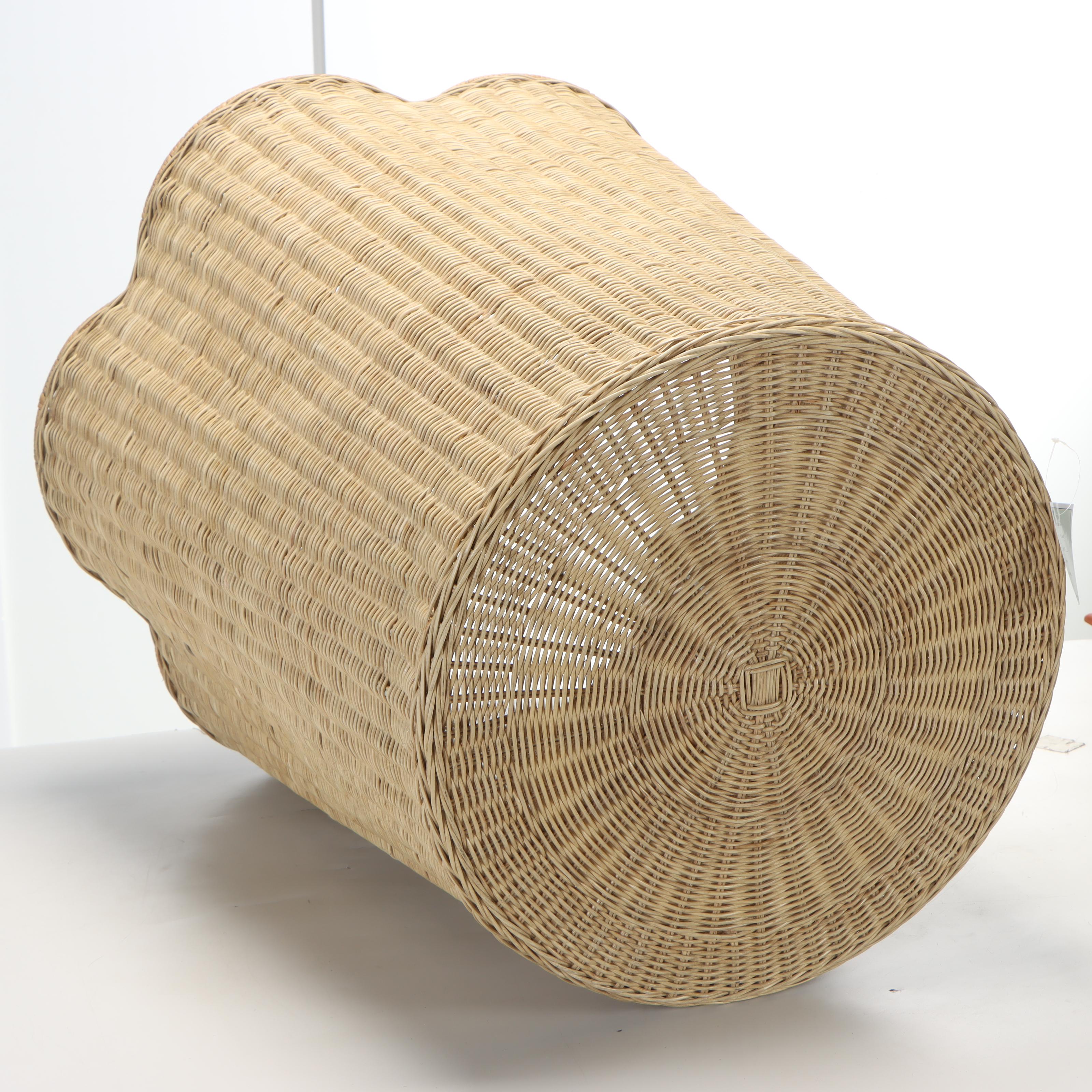 Wicker Woven Basket Style Side Table