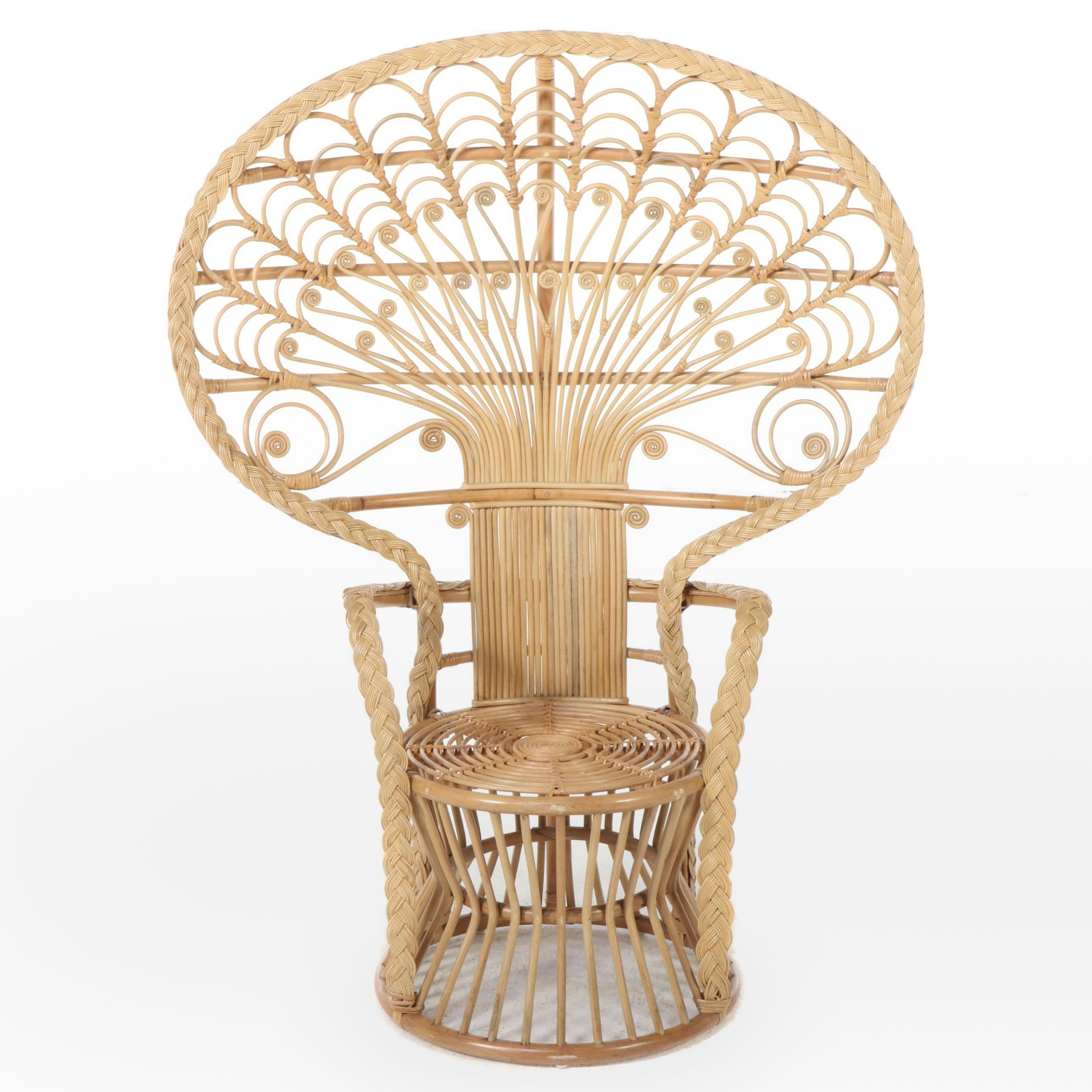 Blue Ocean Traders "Cabana" Rattan and Wicker Peacock Chair