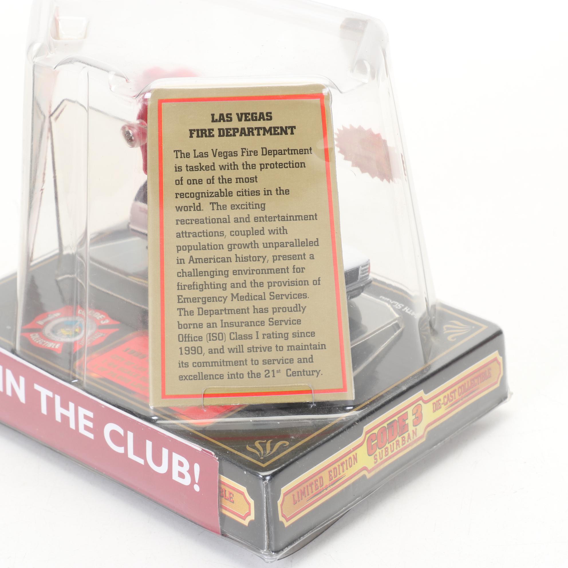 Four Code 3 Limited Edition Die Cast 1/64 Scale Fire Trucks, 21st Century