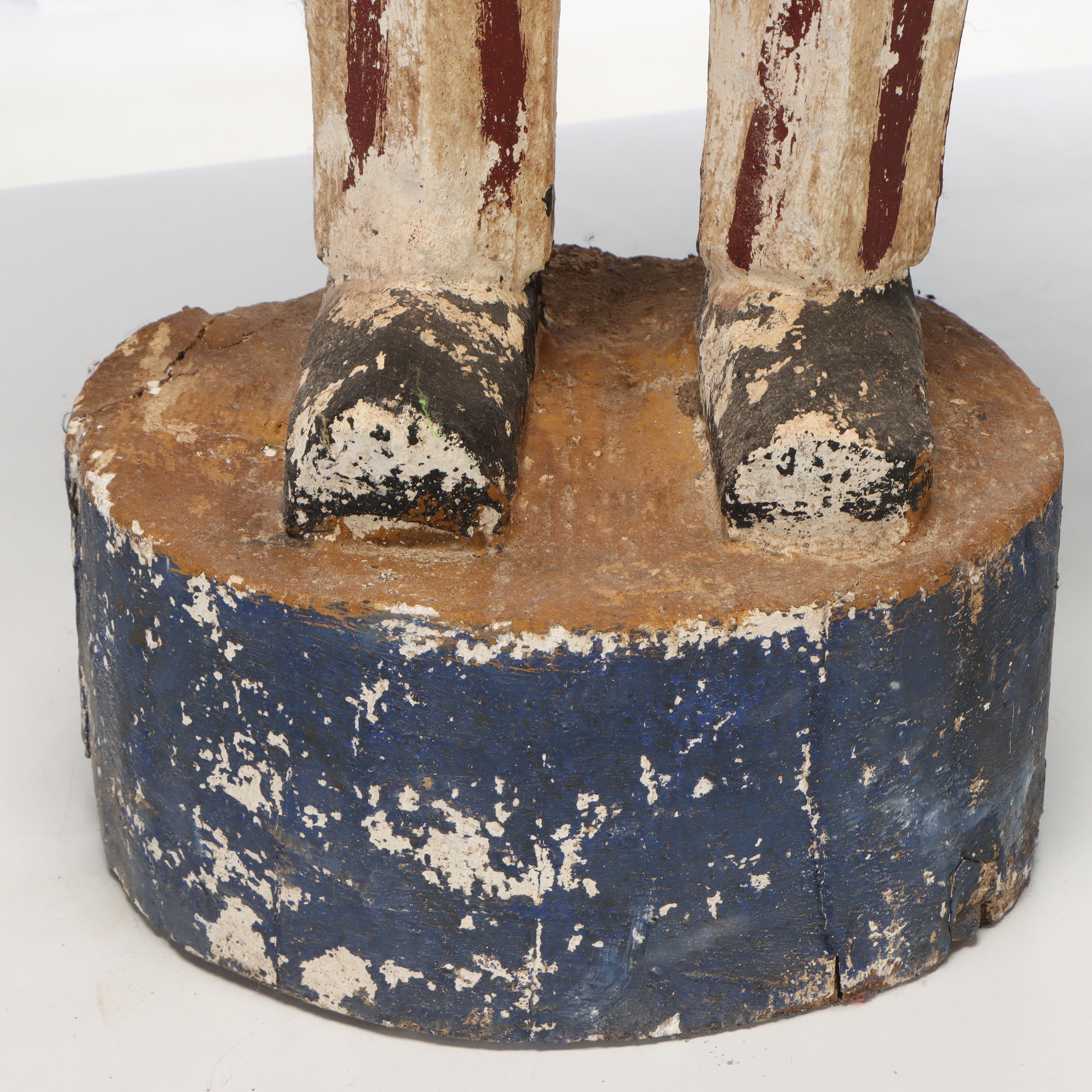 Hand-Carved and Painted Folk Art Uncle Sam