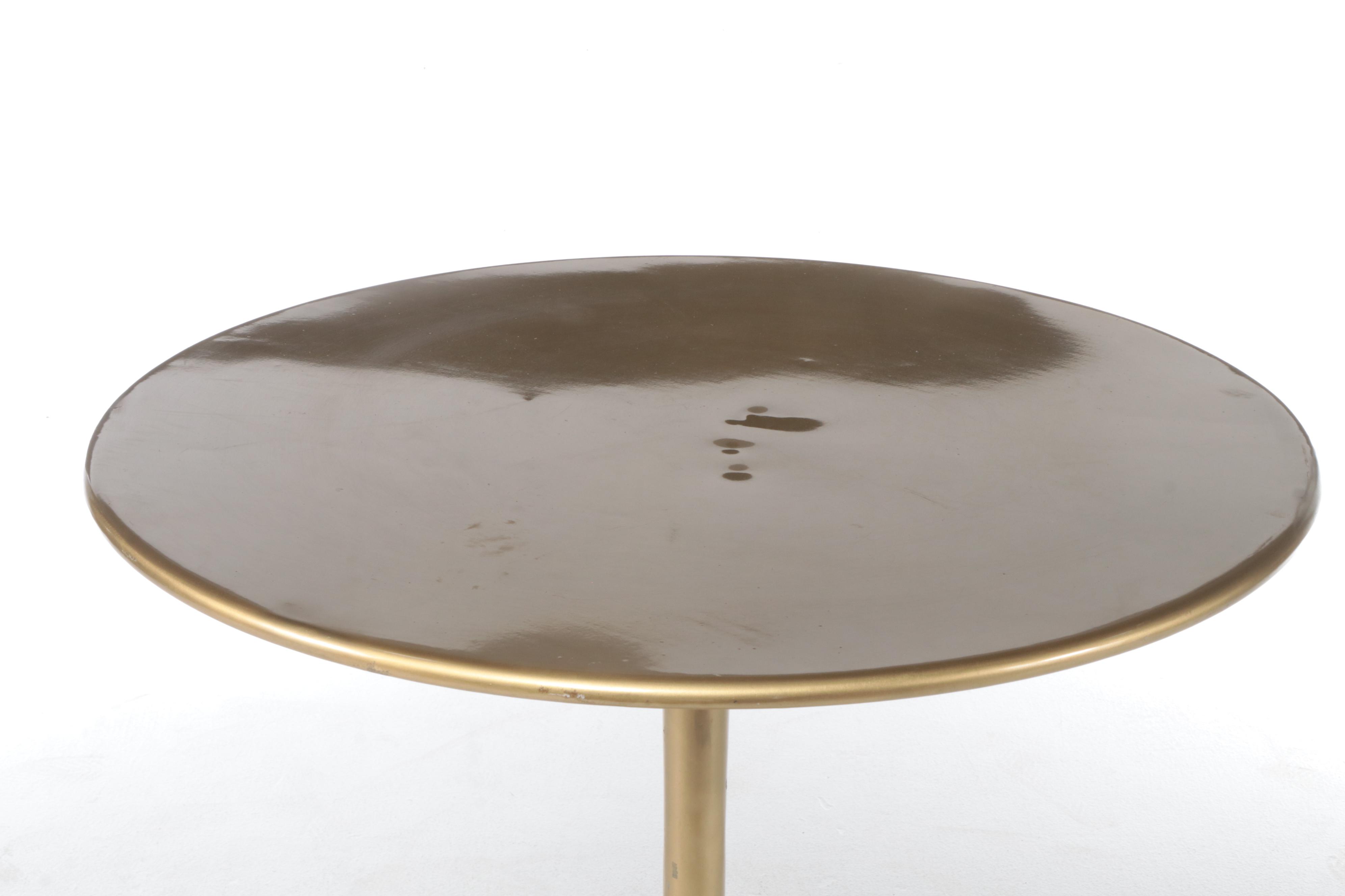 Modernist Style Gilt Metal Pub Table