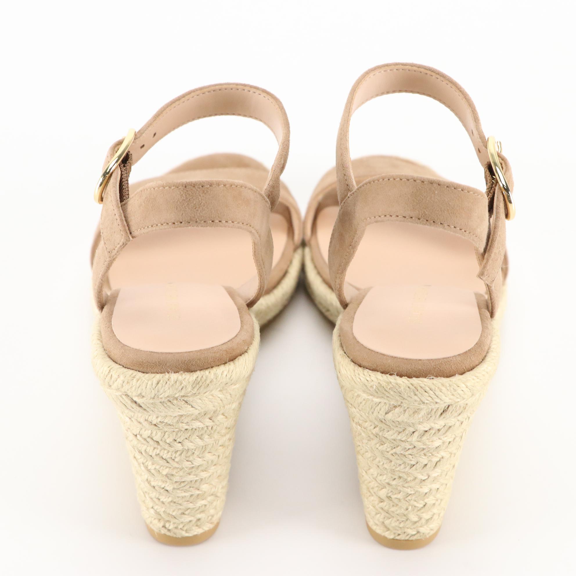 Stuart Weitzman Espadrille Wedge Sandals in Suede, New in Boxes